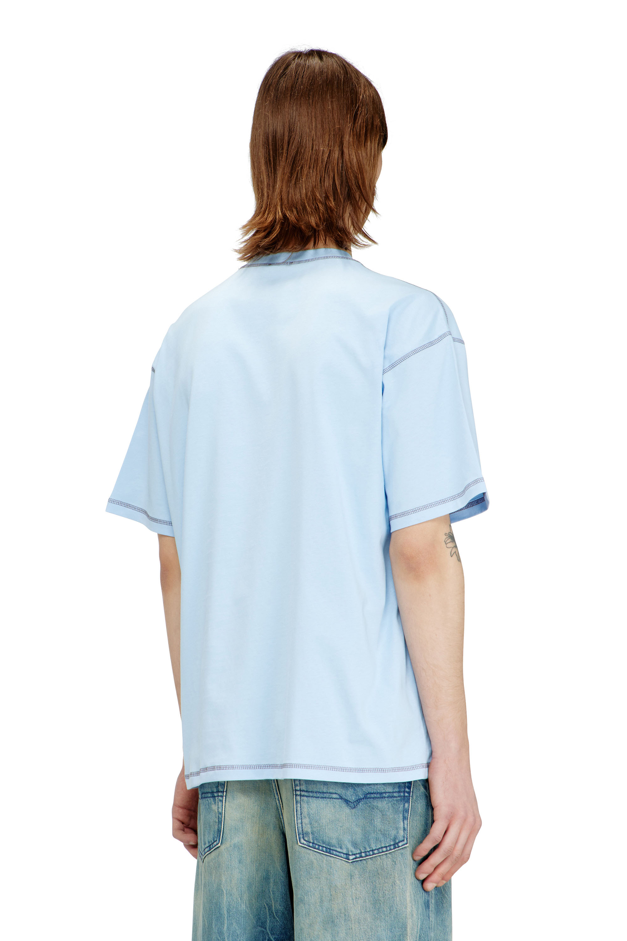 Diesel - T-BOXT-V11, Male's Relaxed T-shirt with water-effect print in ライトブルー - 4