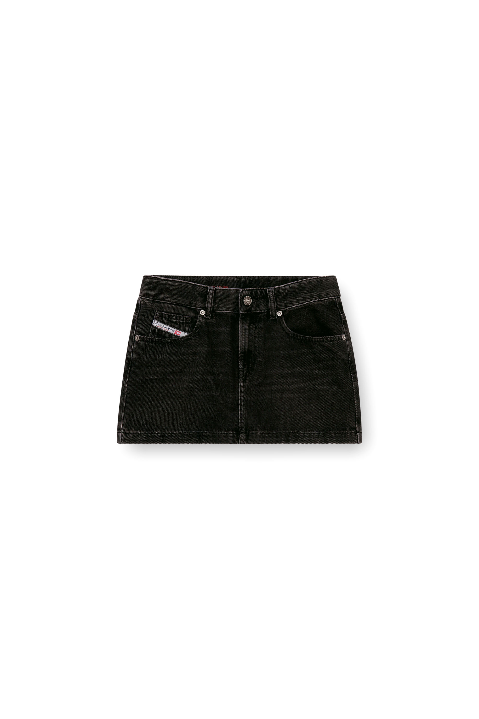 Diesel - DE-RON, Female's Mini skirt in clean-wash denim in ブラック - 2