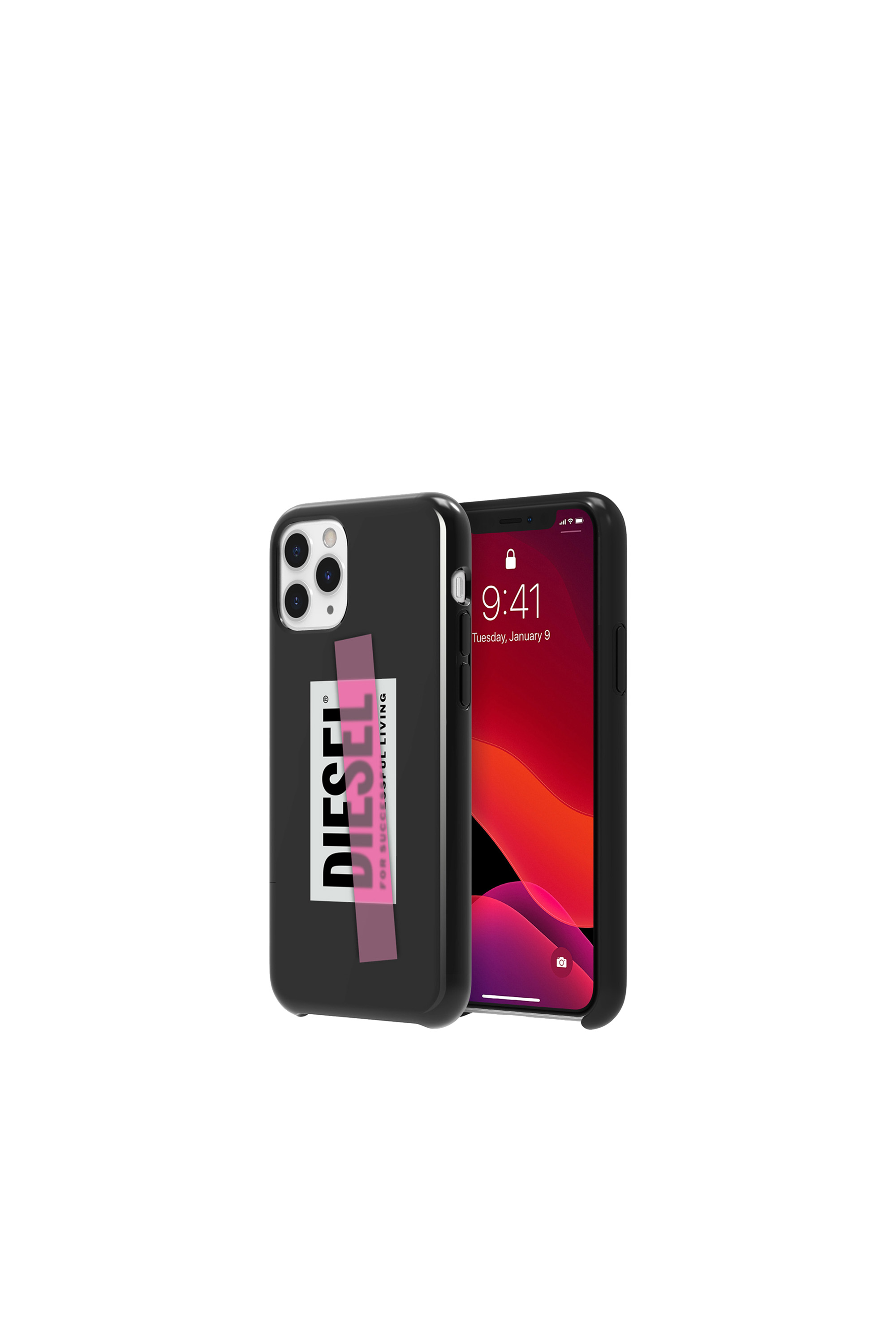Diesel - DIPH-031-BLKPT, Unisex's Printed co-mold case for iPhone 11 Pro in ブラック/ピンク - 1