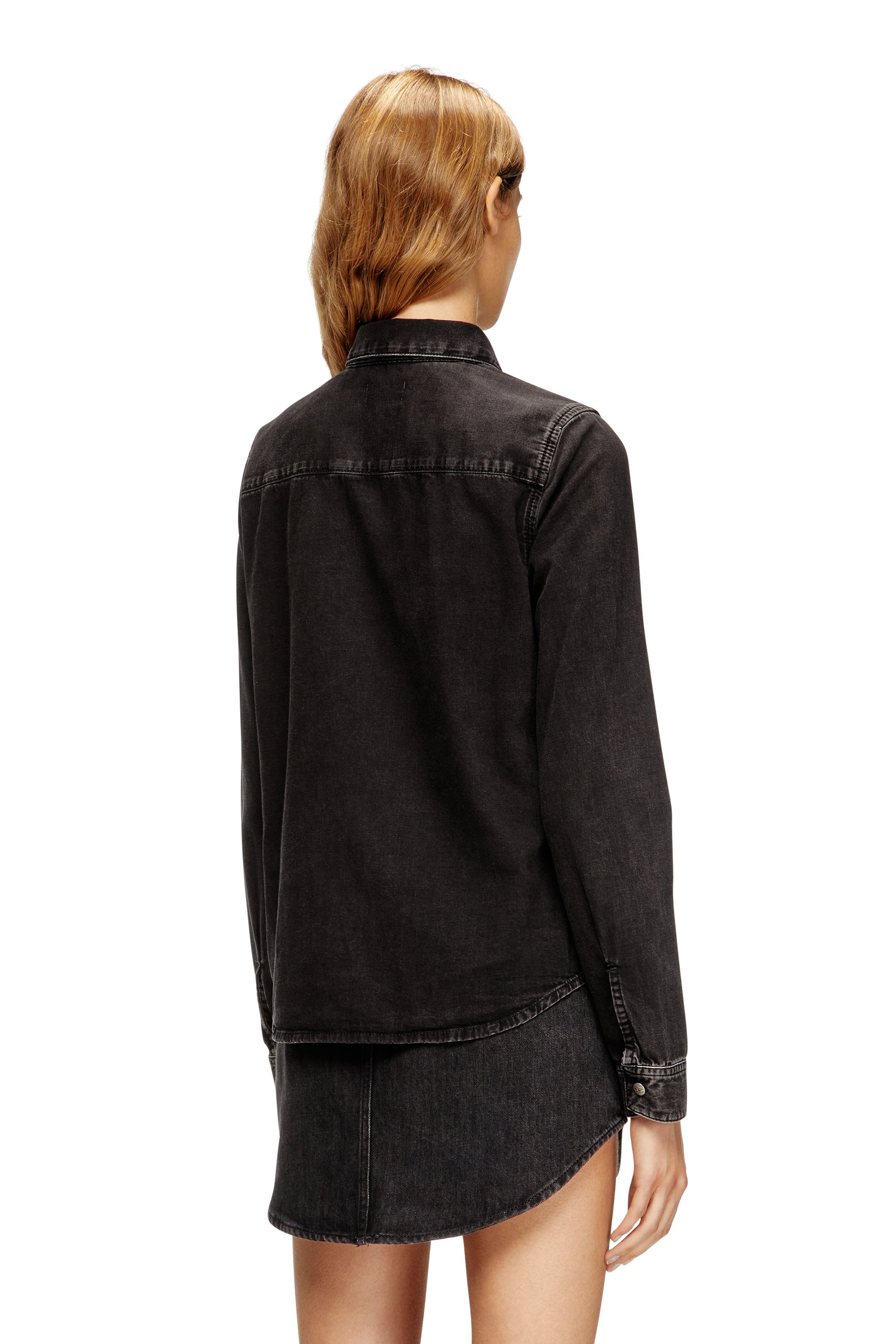Diesel - DE-EAZY, Female's Denim shirt with contrasting stitching in ブラック - 4
