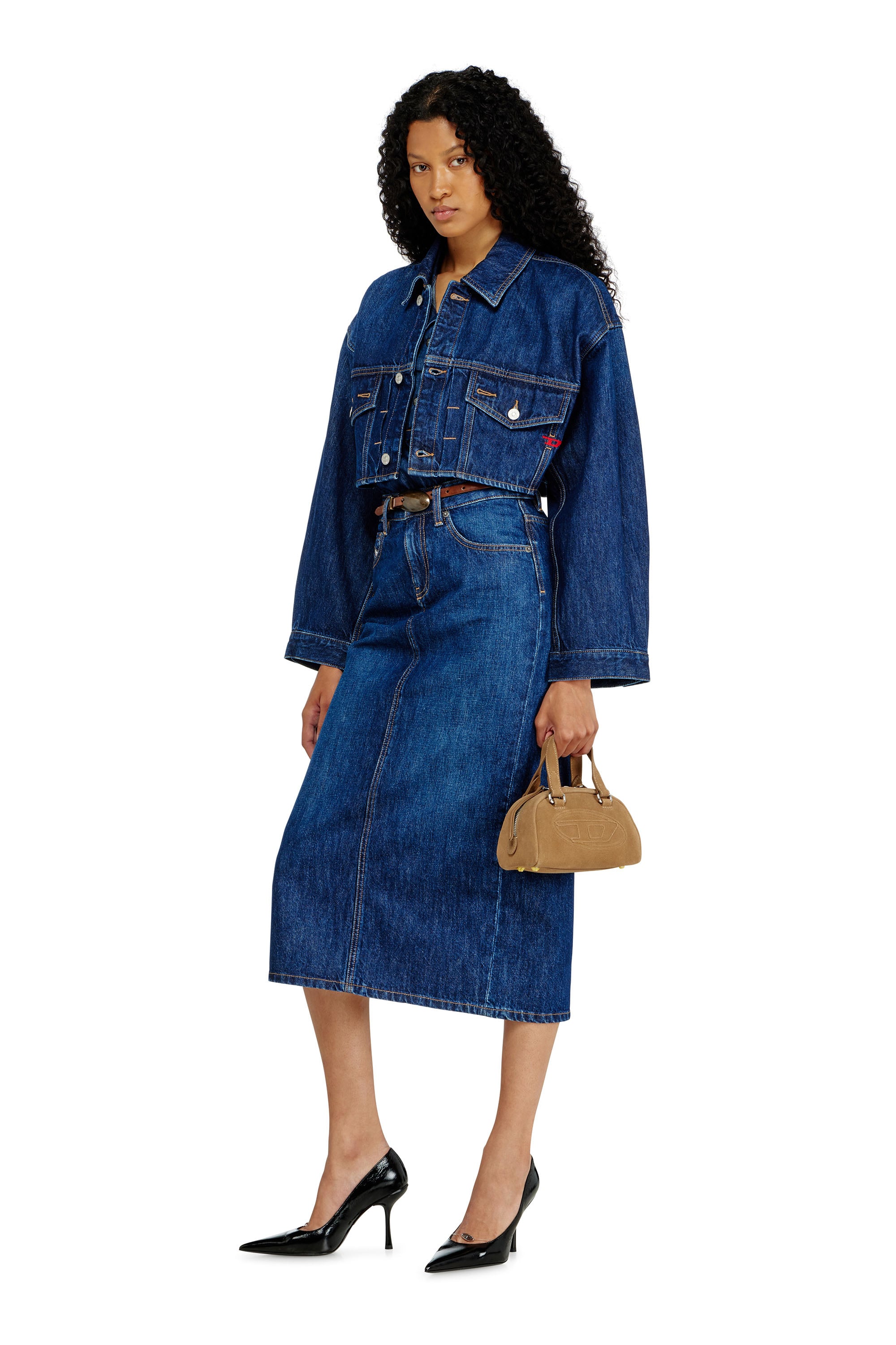 Diesel - DE-MALLEY, Female's デニムジャケット in ミディアムブルー - 1