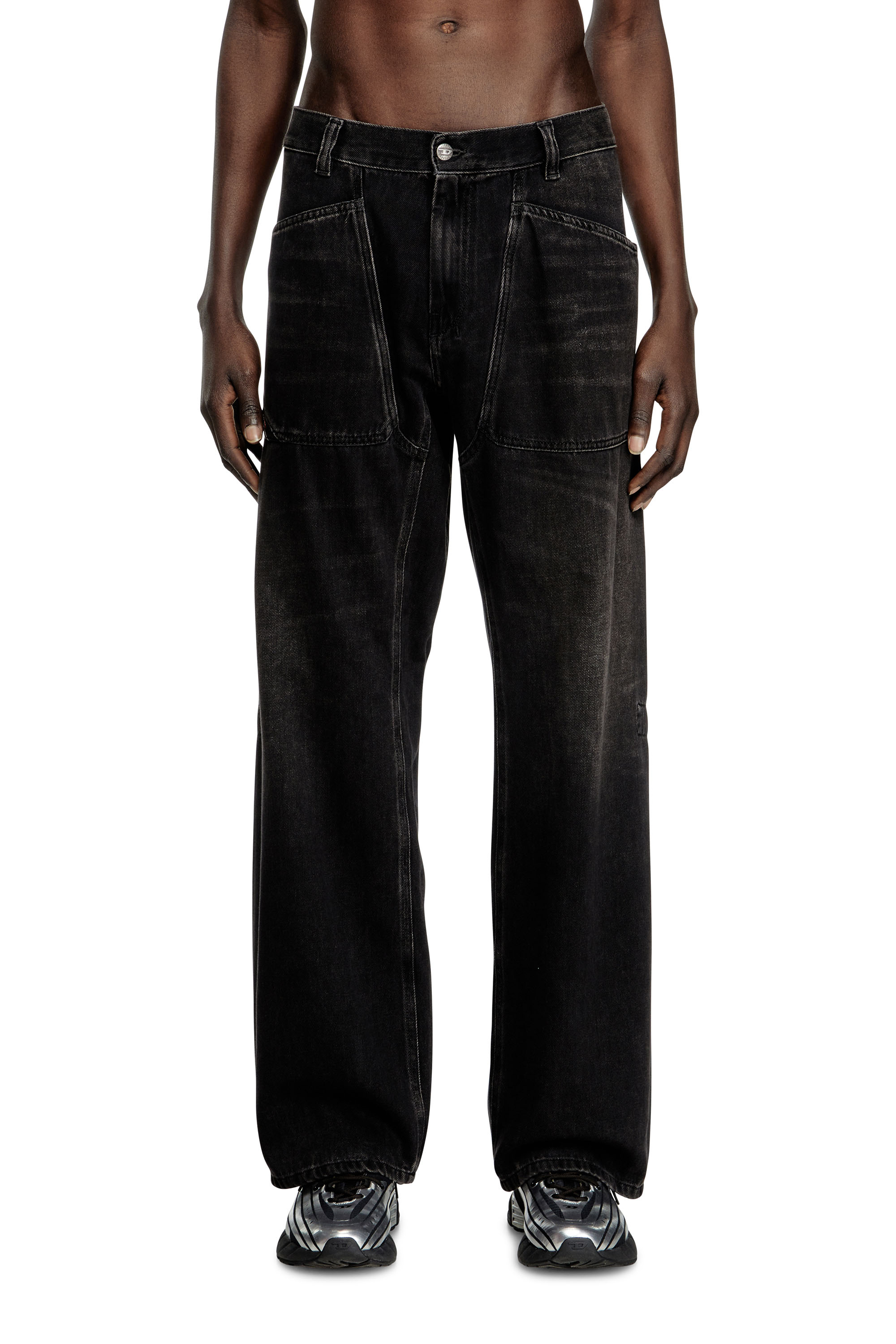 Diesel - Male's Relaxed Jeans D-Zeta 09J96, ブラック/ダークグレー - 3