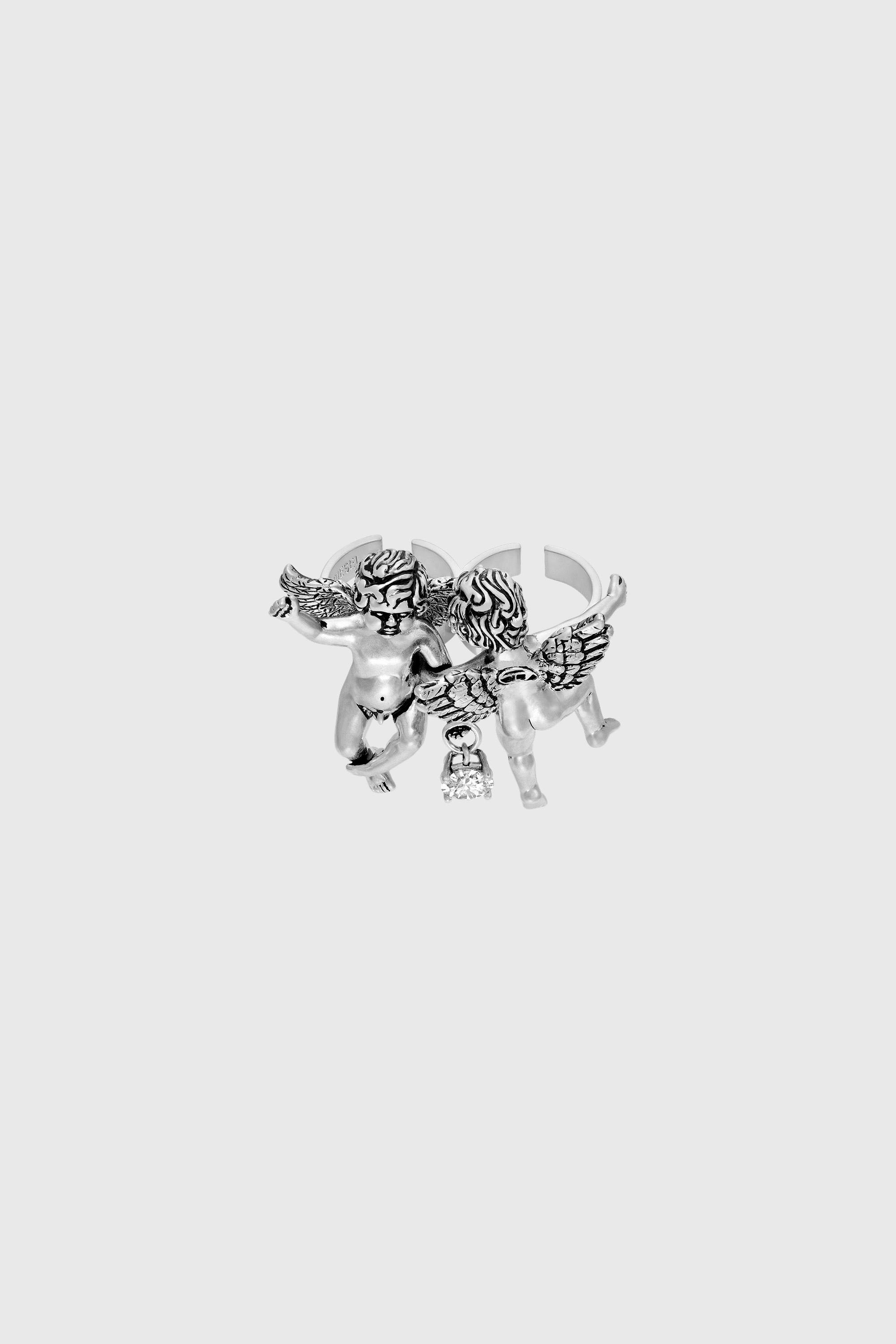 Diesel - DX1752040, Unisex's Silver-tone angels multi-finger ring in シルバー - 1
