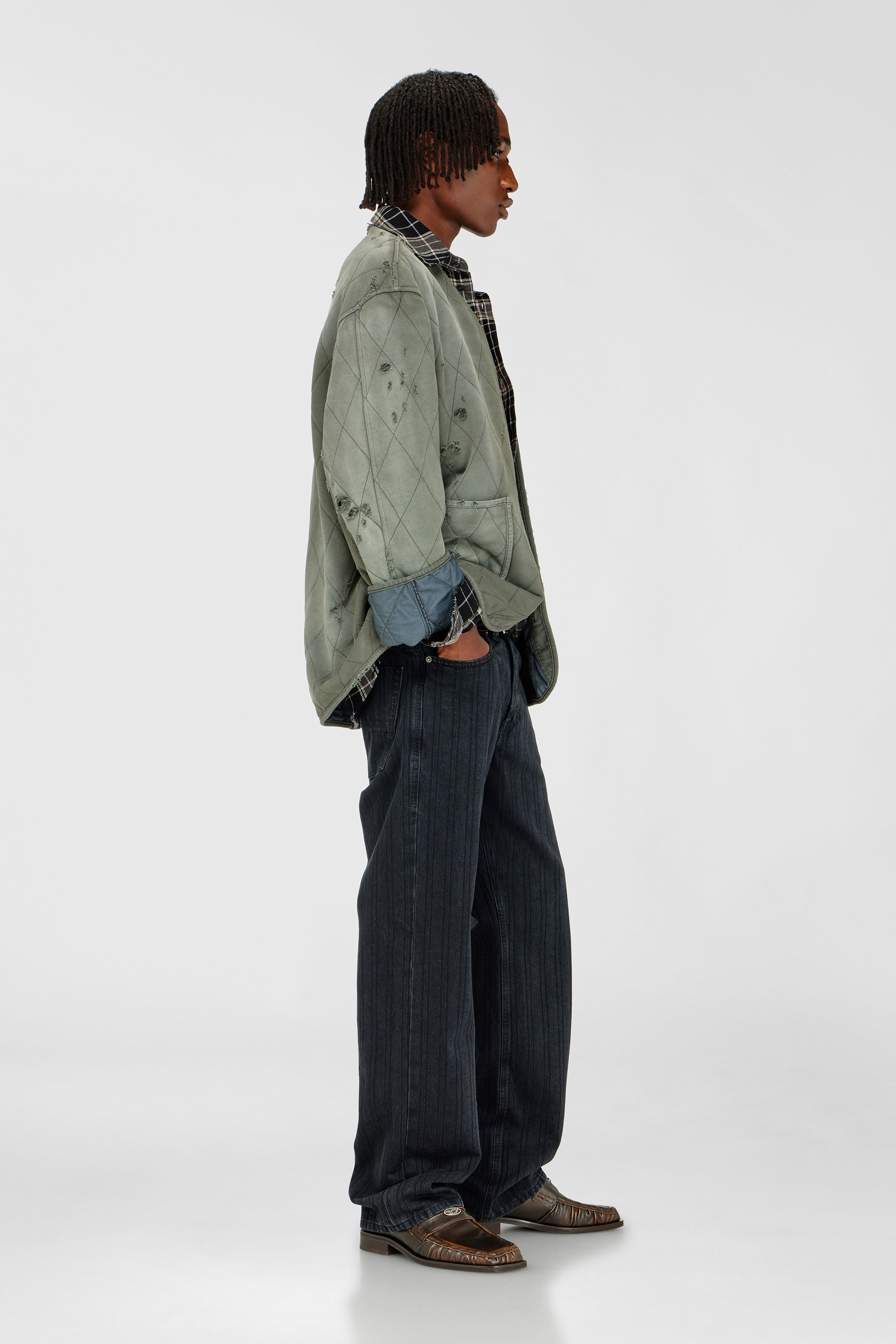 Diesel - Male's Relaxed Jeans 1980 D-Eeper 09Q12, ブラック/ダークグレー - 3