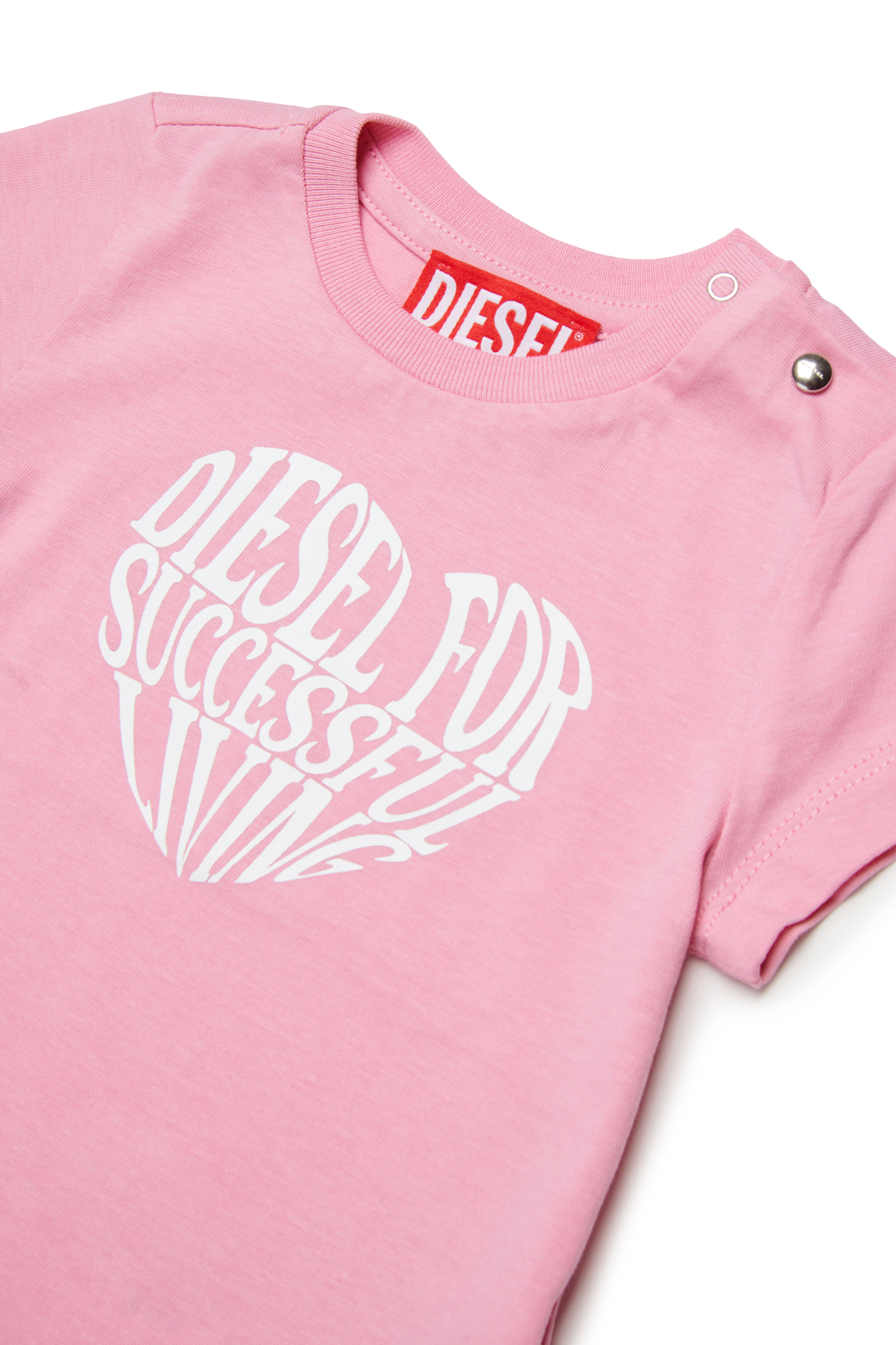 Diesel - TVAVYB, Female's Tシャツ in ピンク / ホワイト - 3