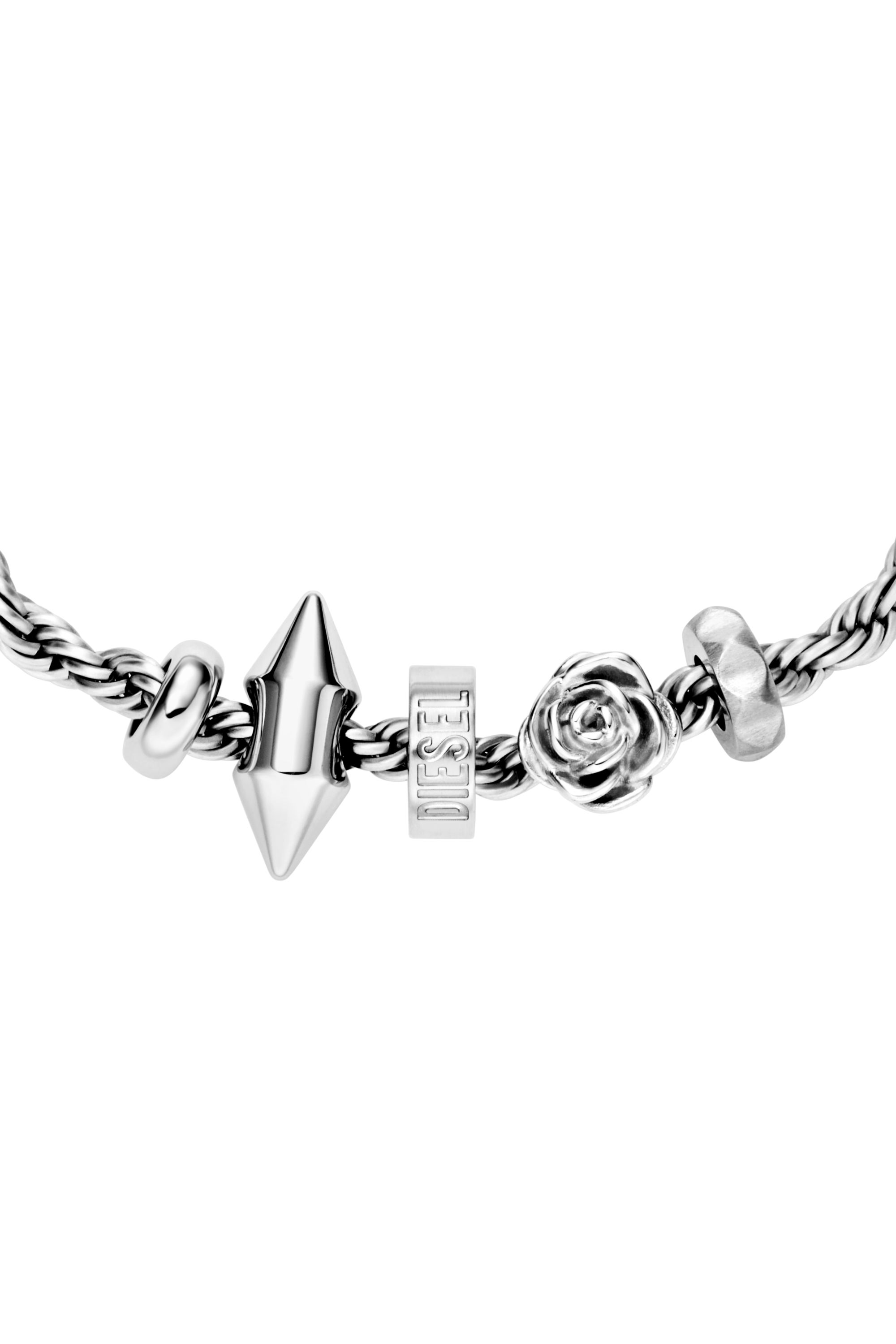 Diesel - DX1622040 JEWELLERY, Unisex's Stainless steel charm bracelet in シルバー - 4