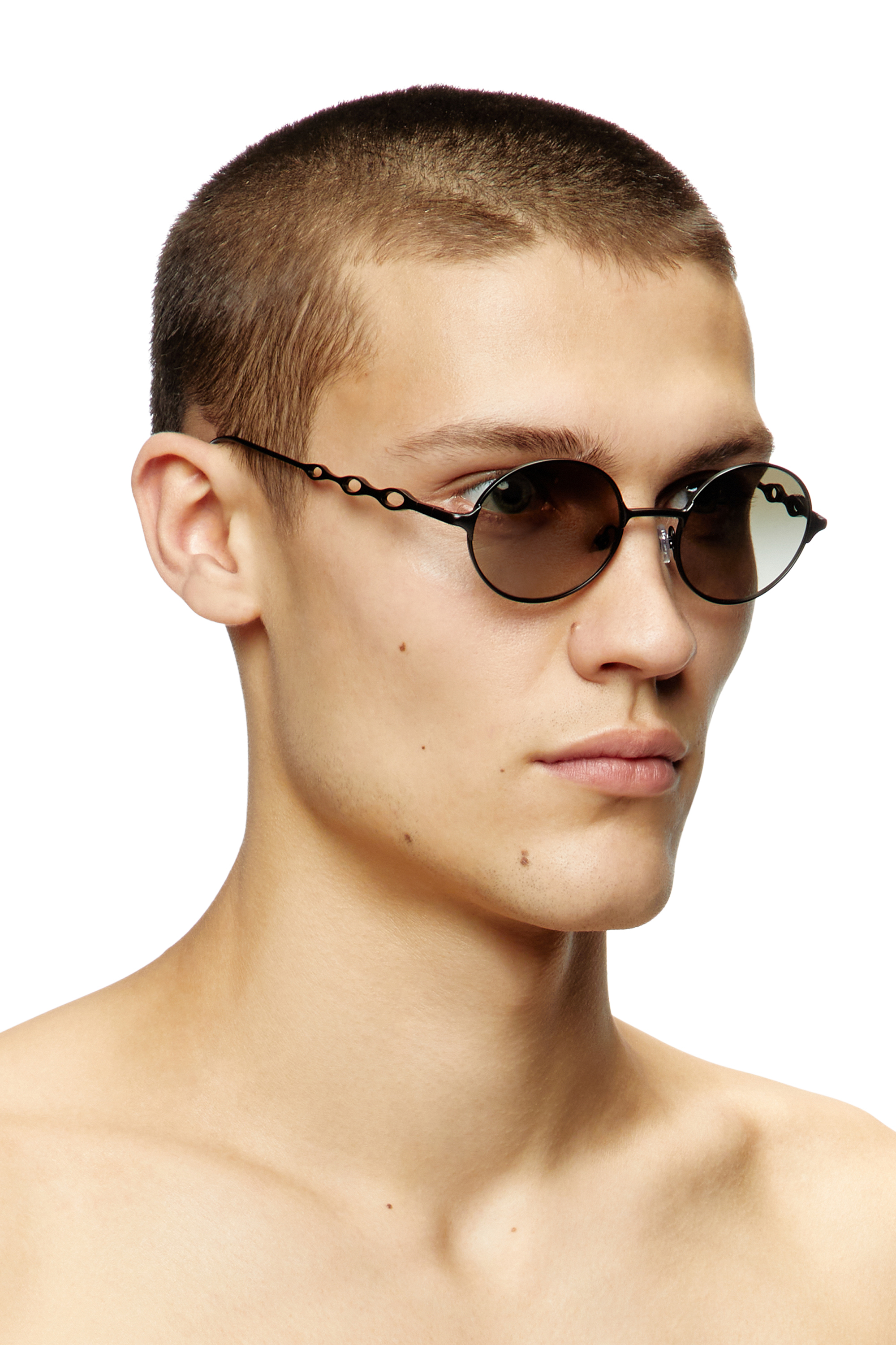 Diesel - 0DL1008, Unisex's Round sunglasses in ブラック/グリーン - 6