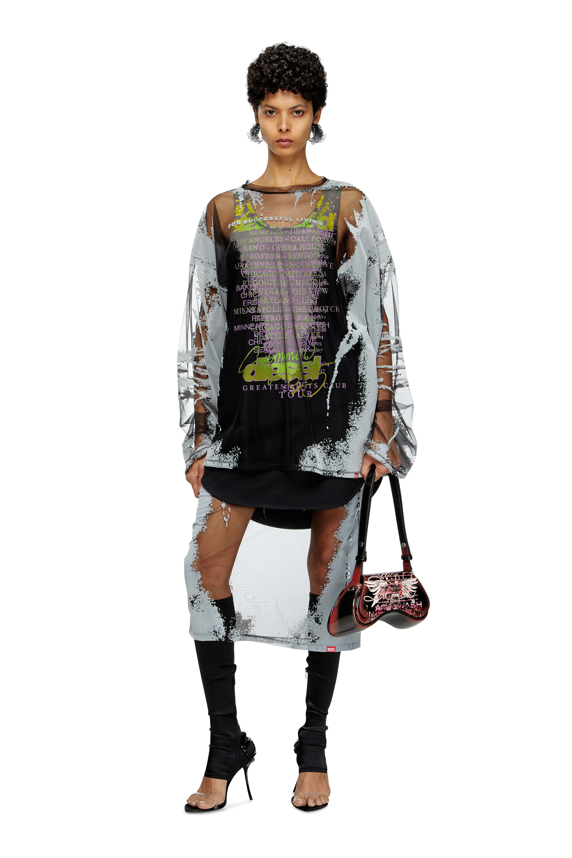 Diesel - T-SHAN, Unisex's Tank top with lyrics print in ブラック - 6