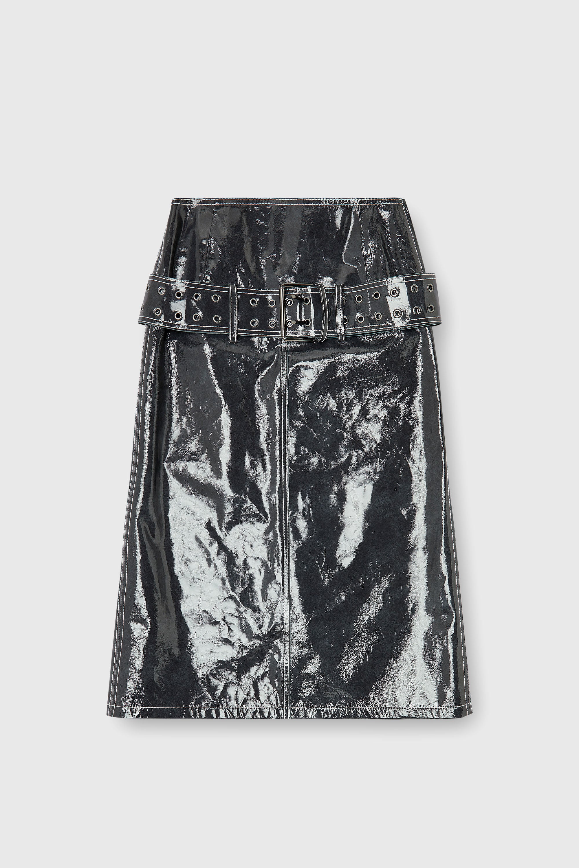 Diesel - L-ASCAR, Female's レザースカート in ダークグレー - 2