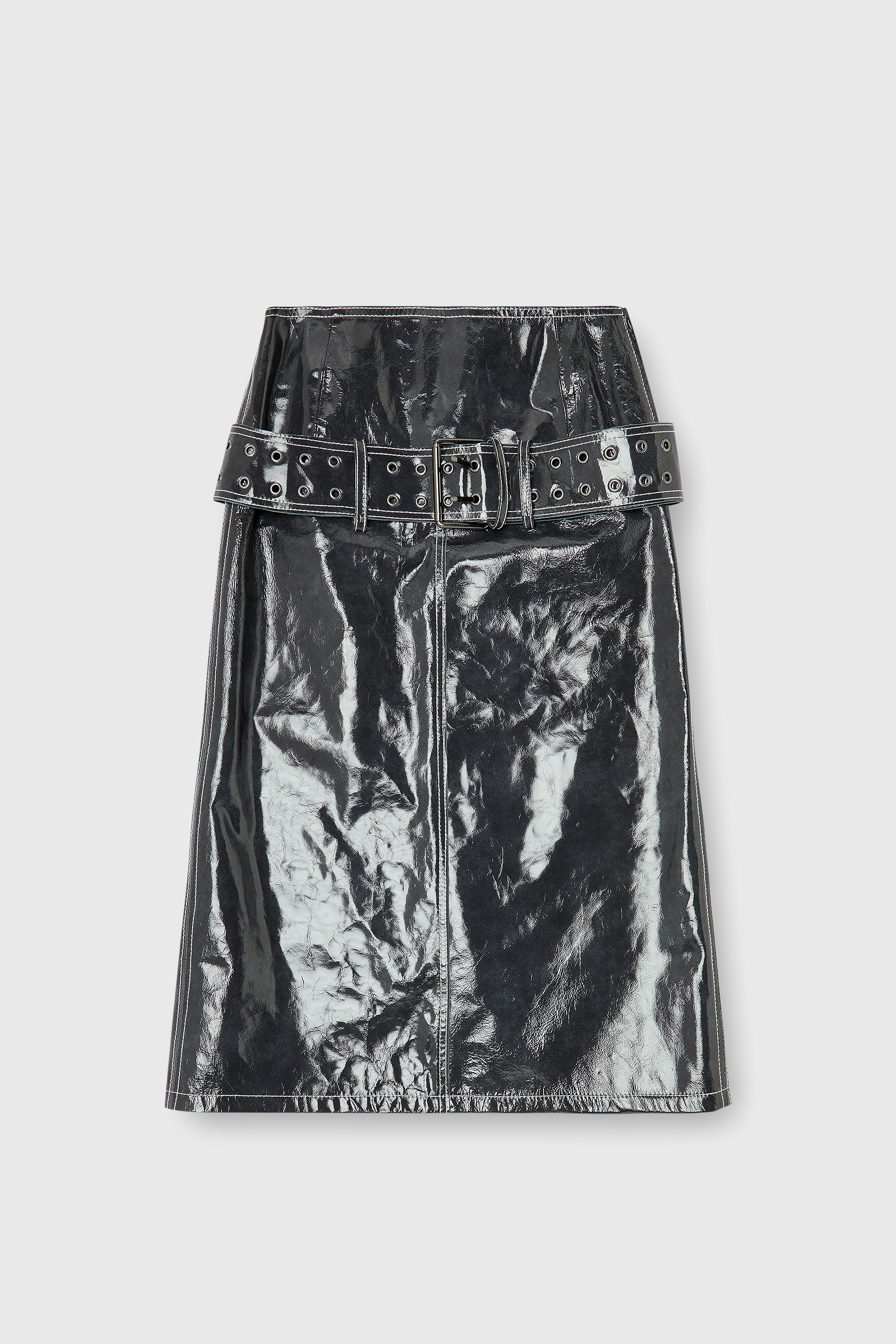 Diesel - L-ASCAR, Female's レザースカート in ダークグレー - 2