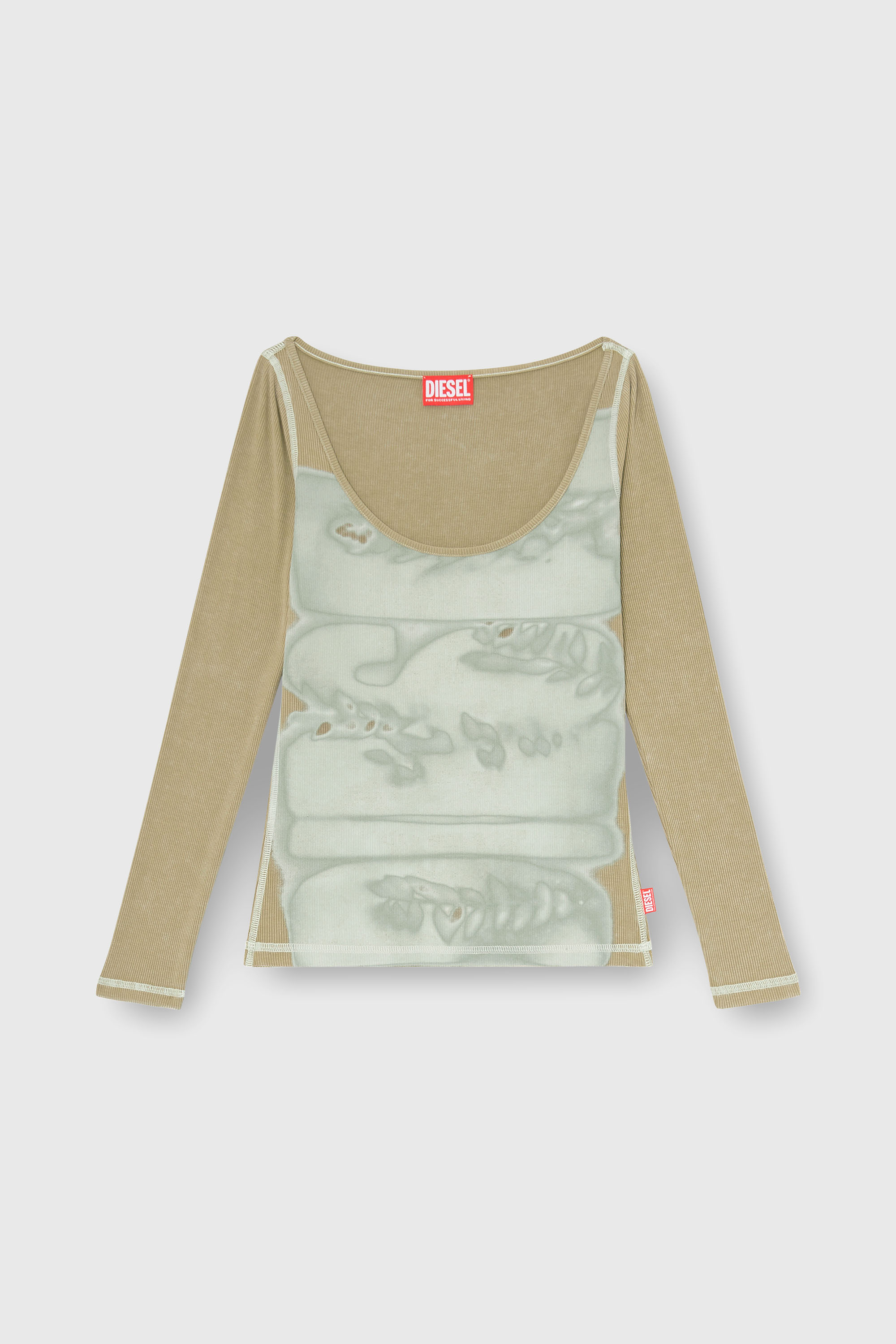 Diesel - T-FANT, Female's 長袖トップ in グレー/ベージュ - 2