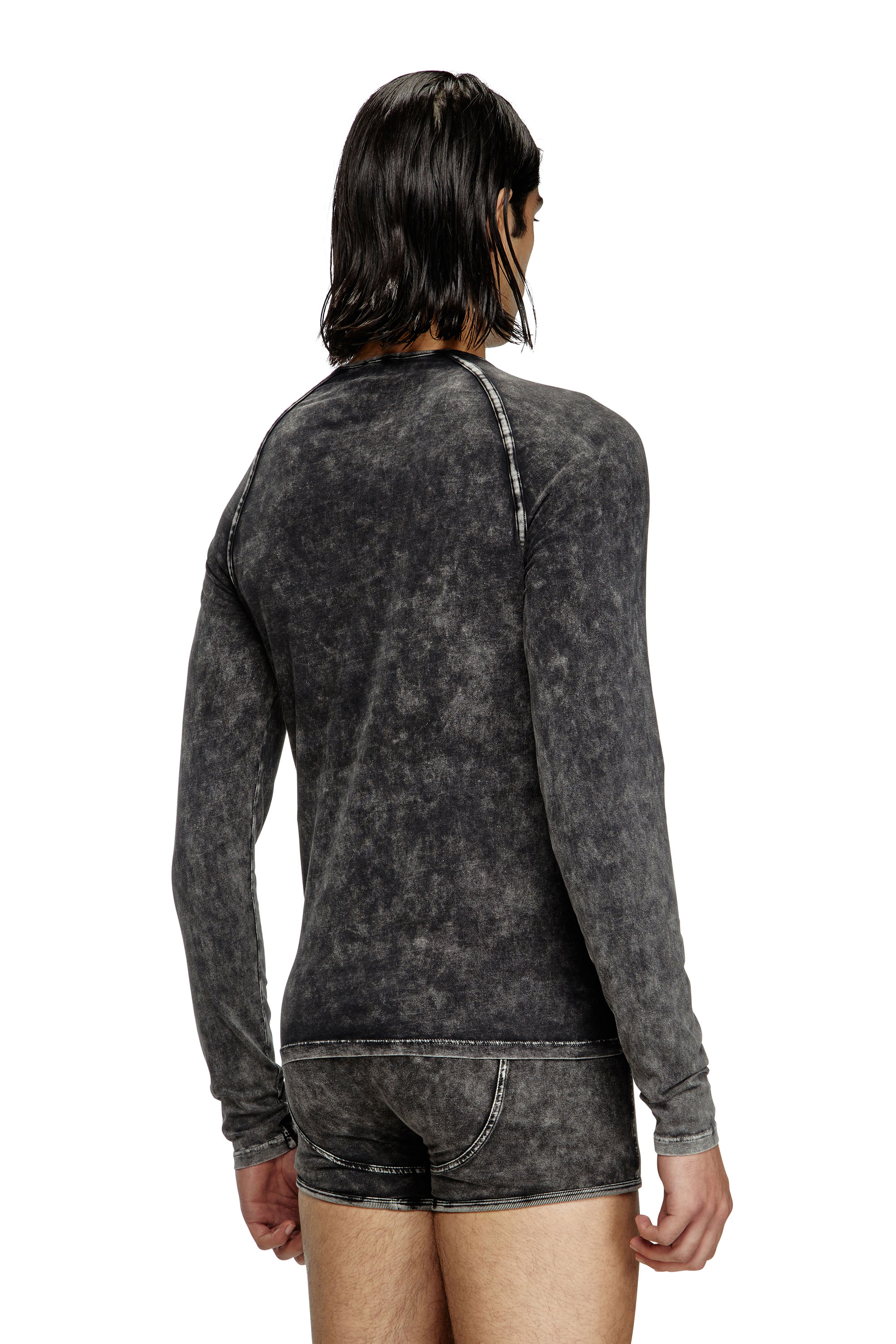 Diesel - EFREM-DNM, Male's Denim effect long-sleeve T-shirt in ブラック - 3