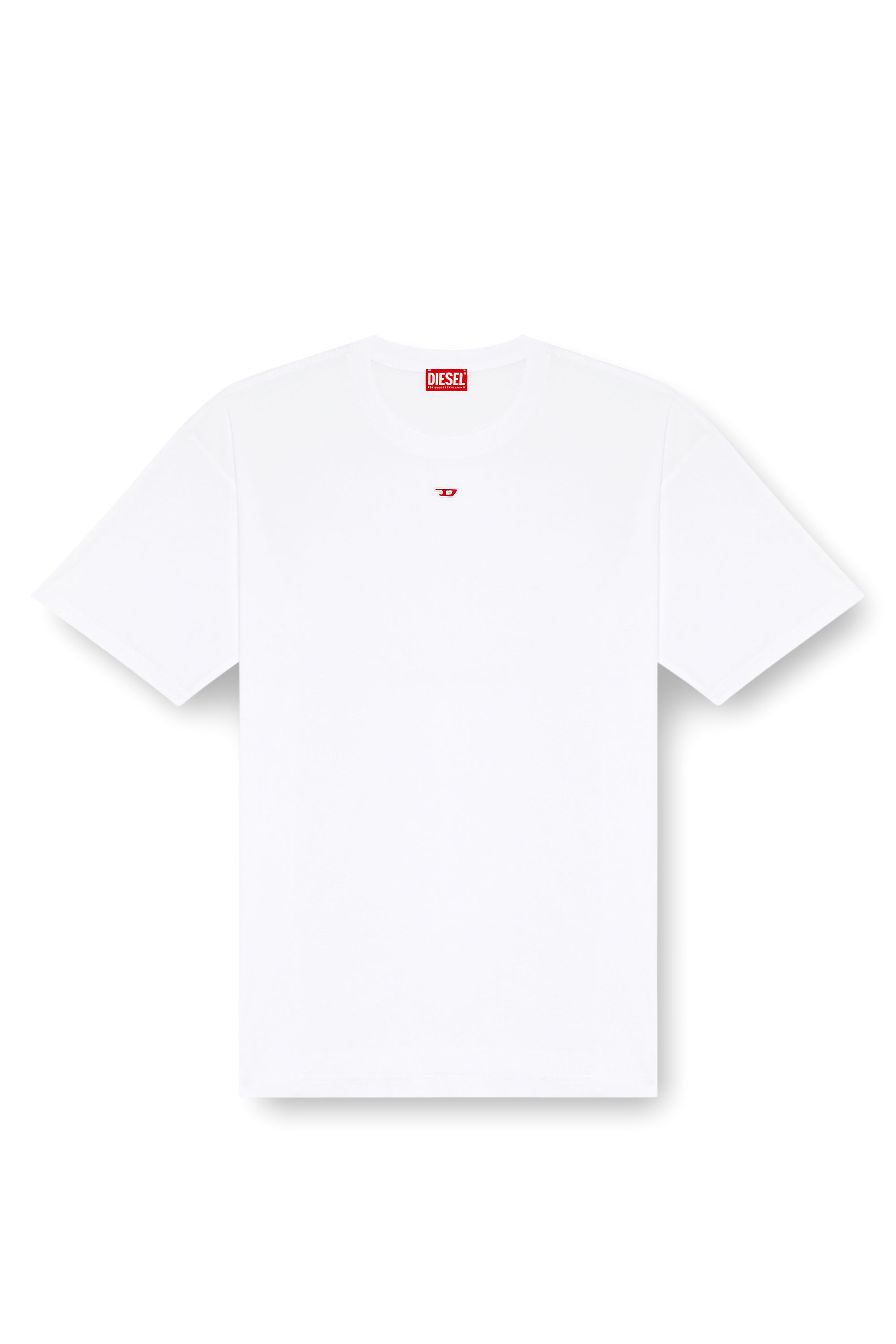 Diesel - T-BOXT-D, Unisex's T-shirt with embroidered D patch in ホワイト - 3
