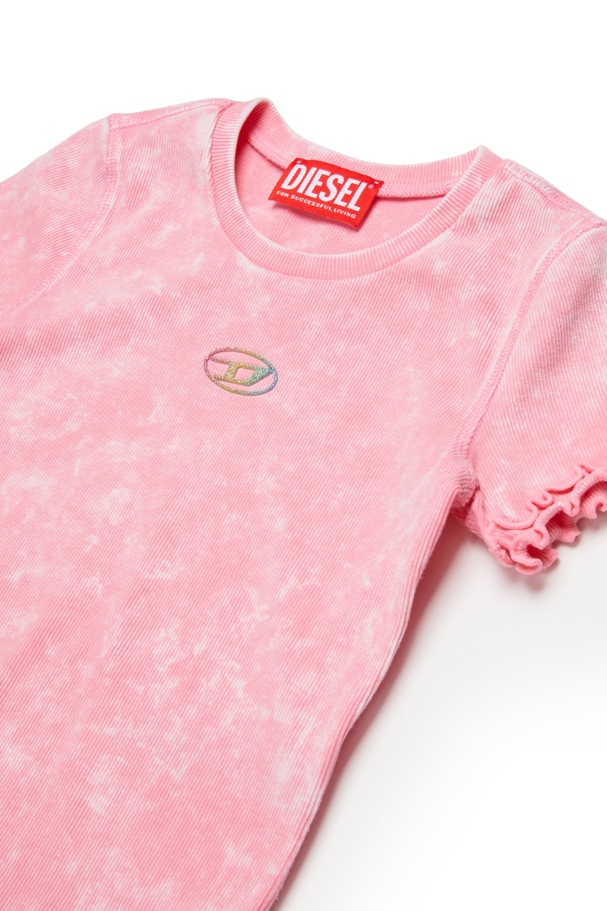 Diesel - TAILIA, Female's Tシャツ in ピンク / ホワイト - 3