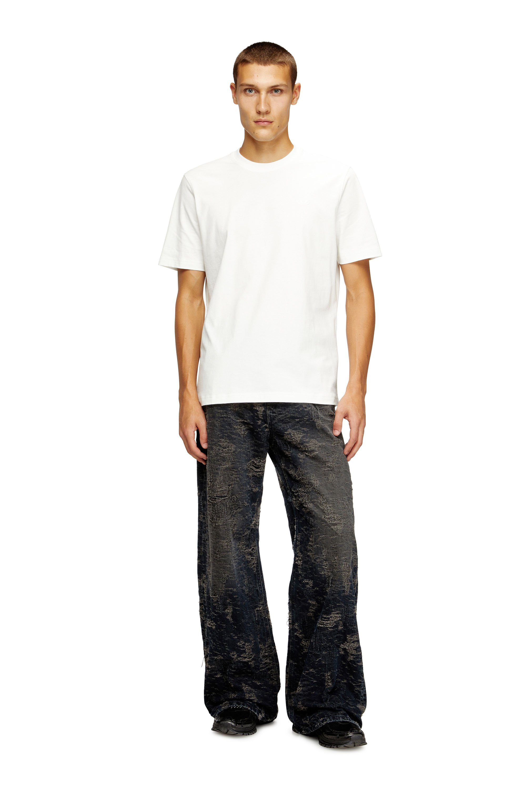Diesel - T-ADJUST-T10, Male's Cotton t-shirt with graphic print on back in ホワイト - 2