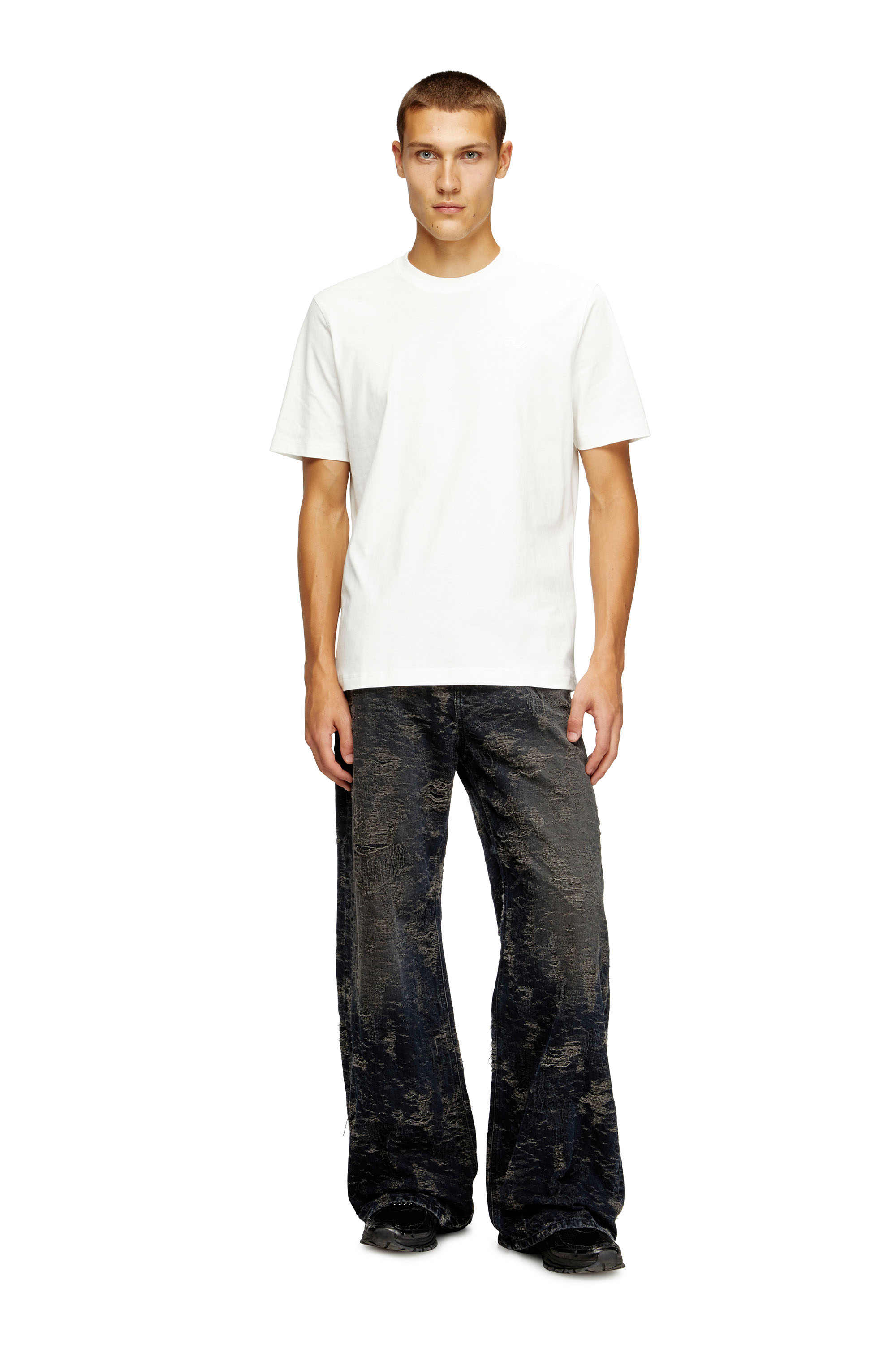 Diesel - T-ADJUST-T10, Male's Cotton t-shirt with graphic print on back in ホワイト - 1