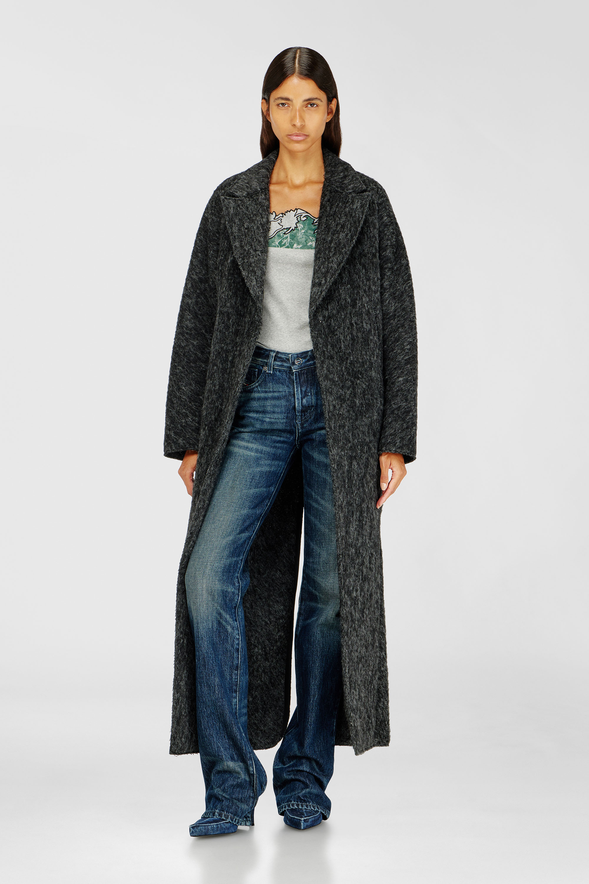 Diesel - W-SAYTA, Female's Long coat in wool and alpaca blend in null - 3