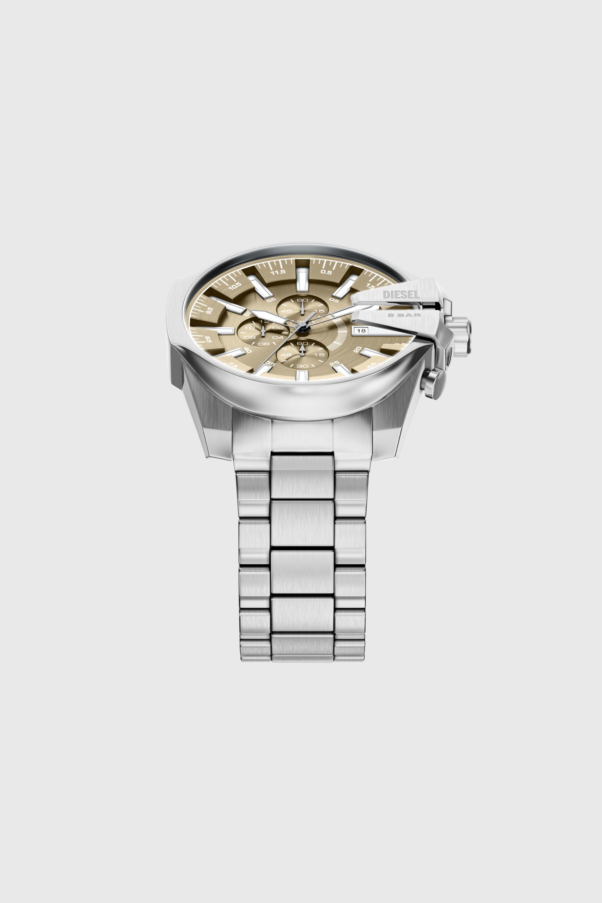 Diesel - DZ4702 WATCH, Male's Mega Chief Slim Chronograph Stainless Steel Watch in シルバー - 4