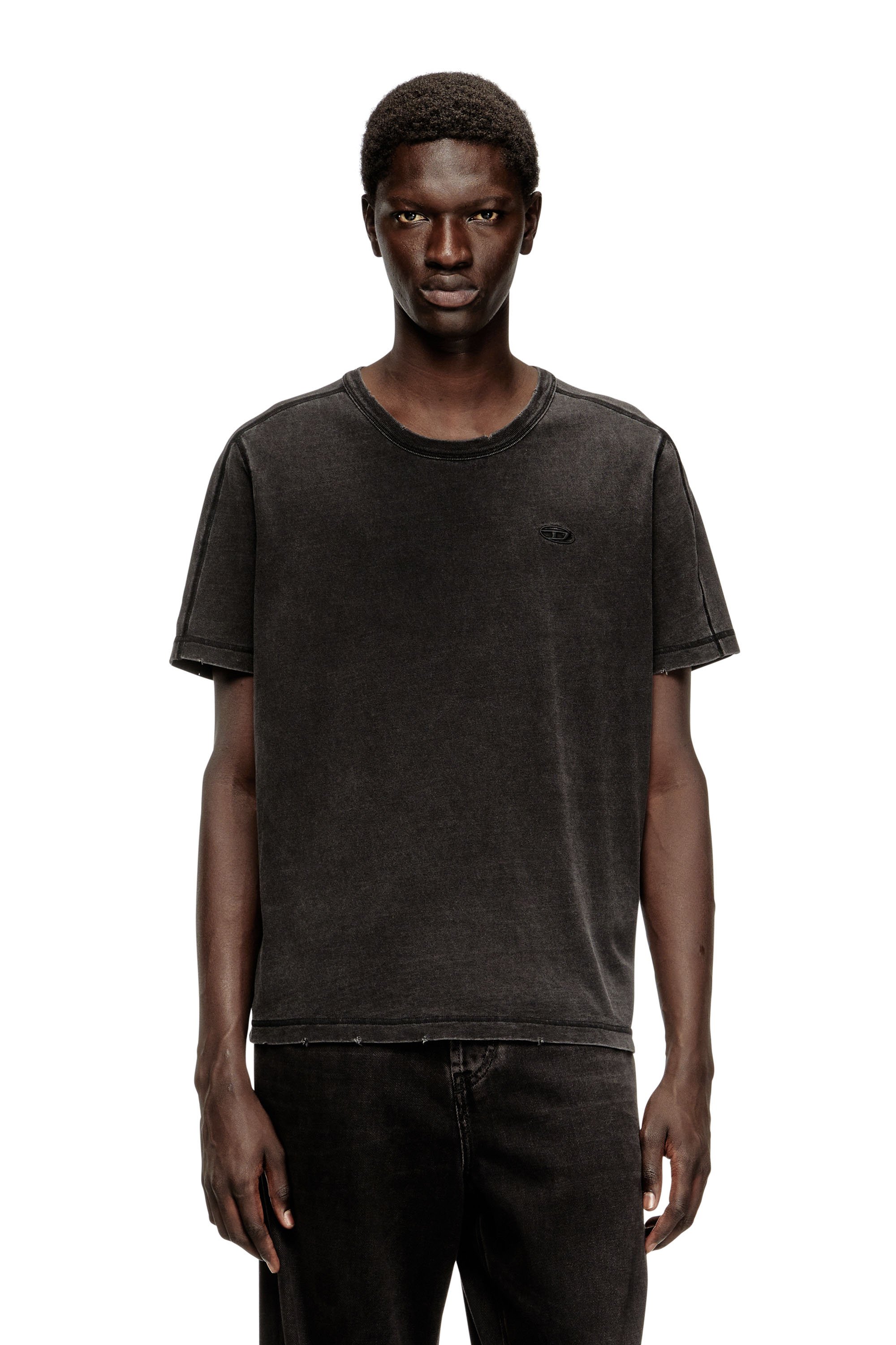 Diesel - T-ADJIND-NEW, Male's Tシャツ in ブラック - 1