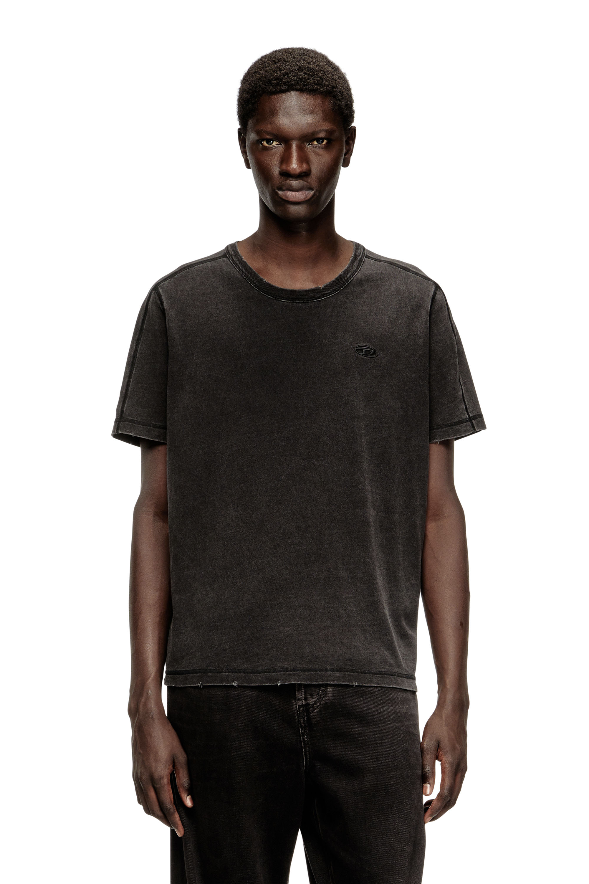 Diesel - T-ADJIND-NEW, Male's Tシャツ in ブラック - 3