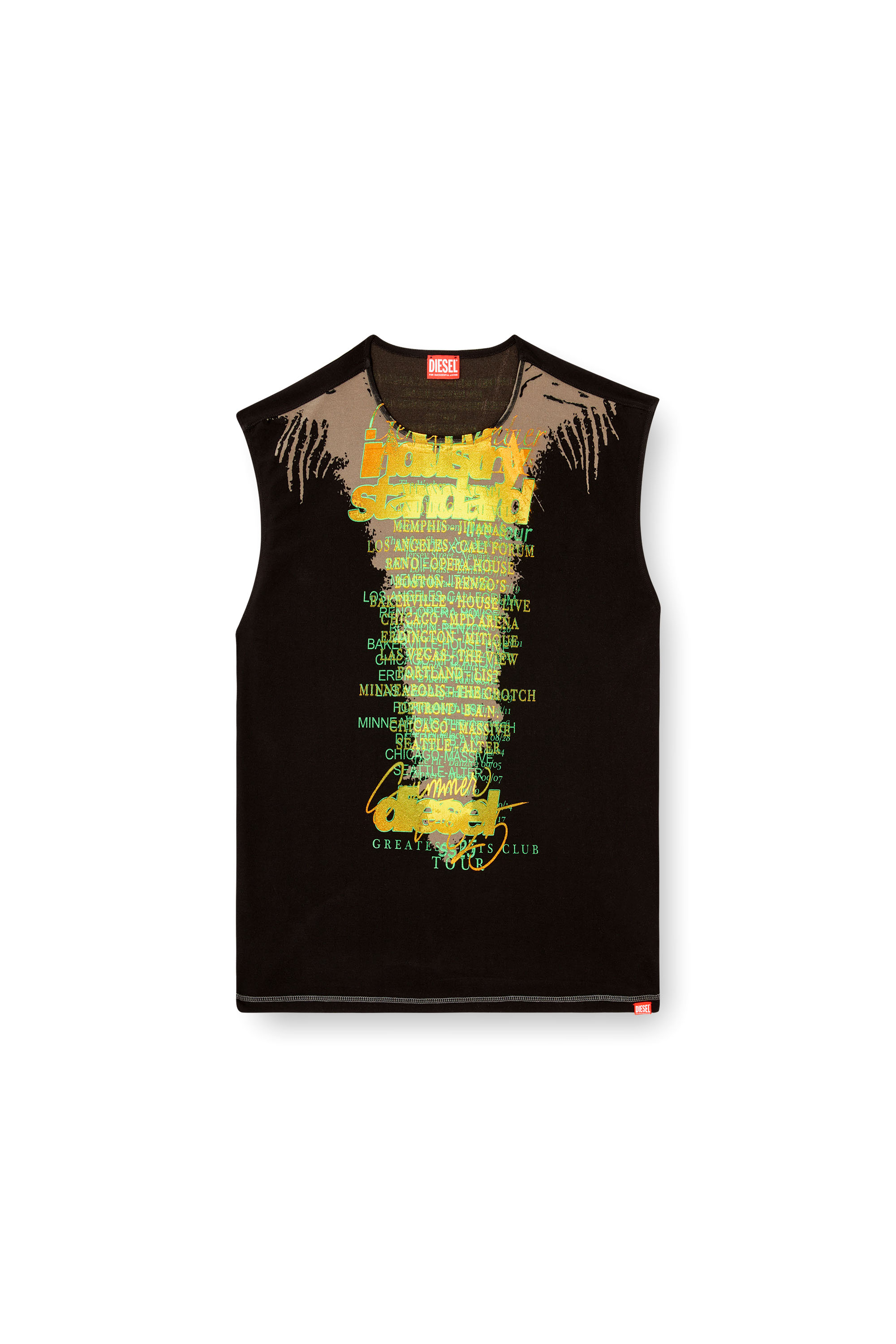 Diesel - T-ISAK-A, Unisex's Sleeveless T-shirt with lyrics print in ブラック - 2