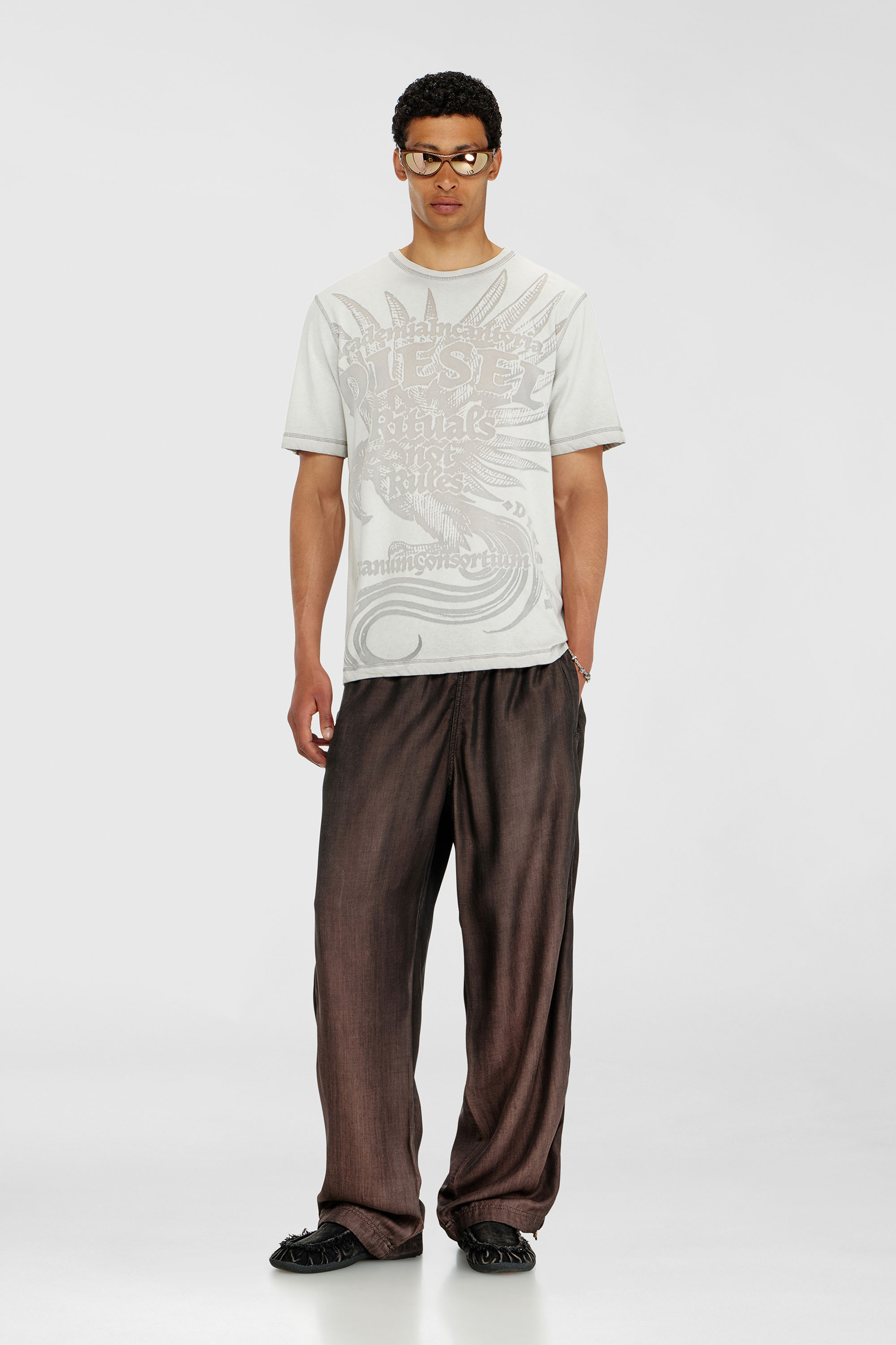 Diesel - T-RAWJUST-AA1, Male's Tシャツ in ライトグレー - 1
