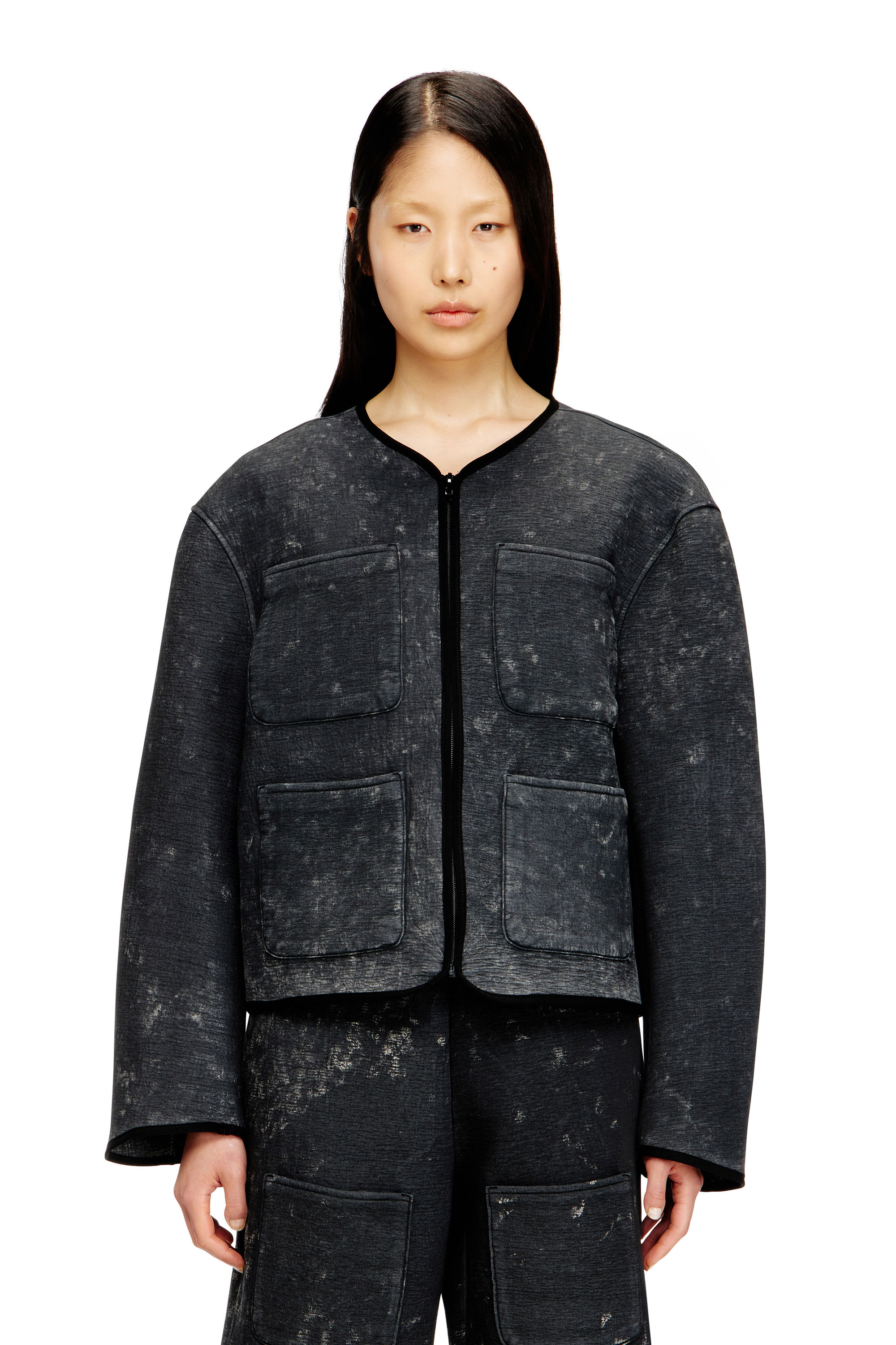 Diesel - G-TES, Female's ジップアップジャケット in ダークグレー - 1