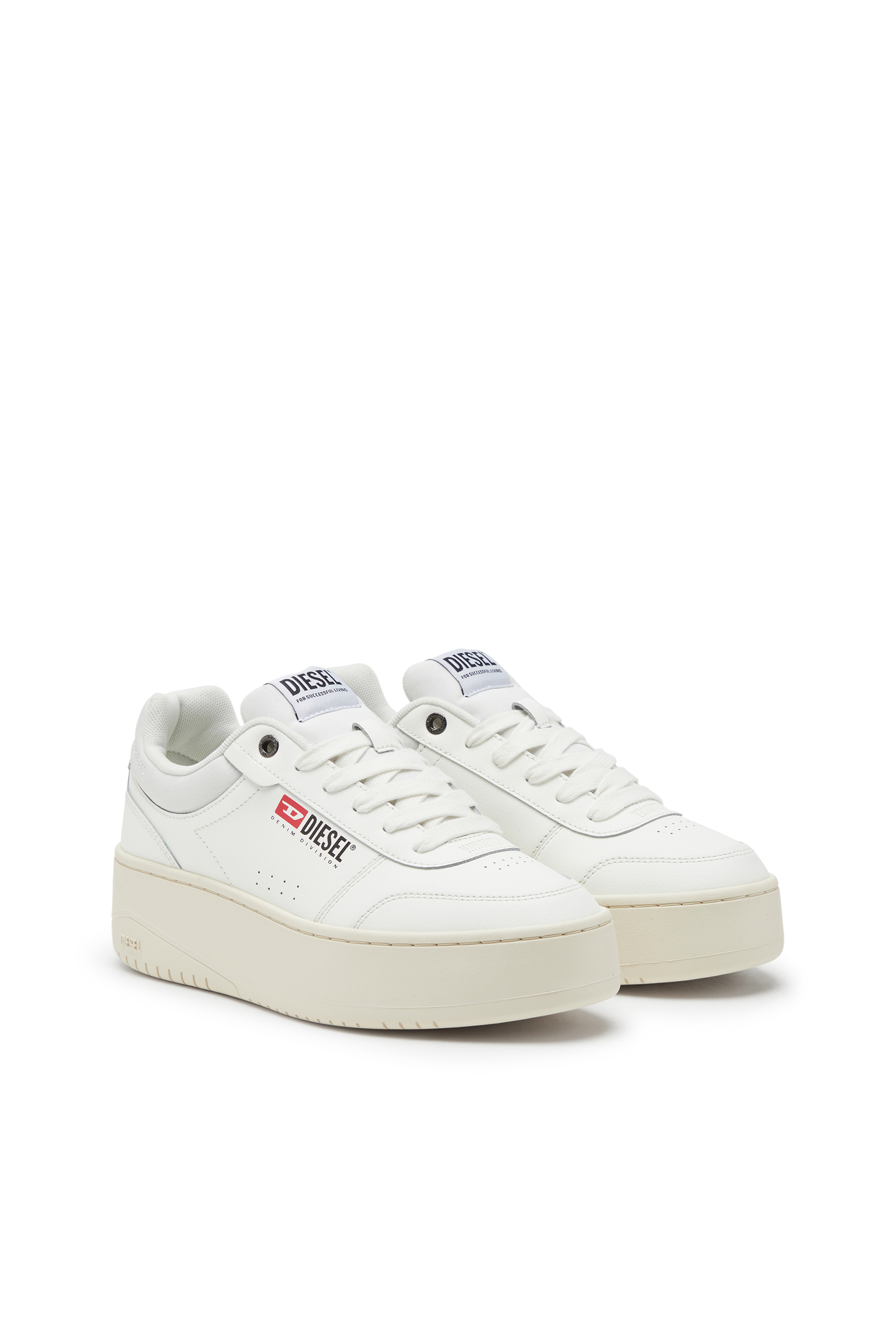 Diesel - S-ATHENE BOLD VTG W, Female's S-Athene-Retro platform sneakers in leather in ホワイト - 2