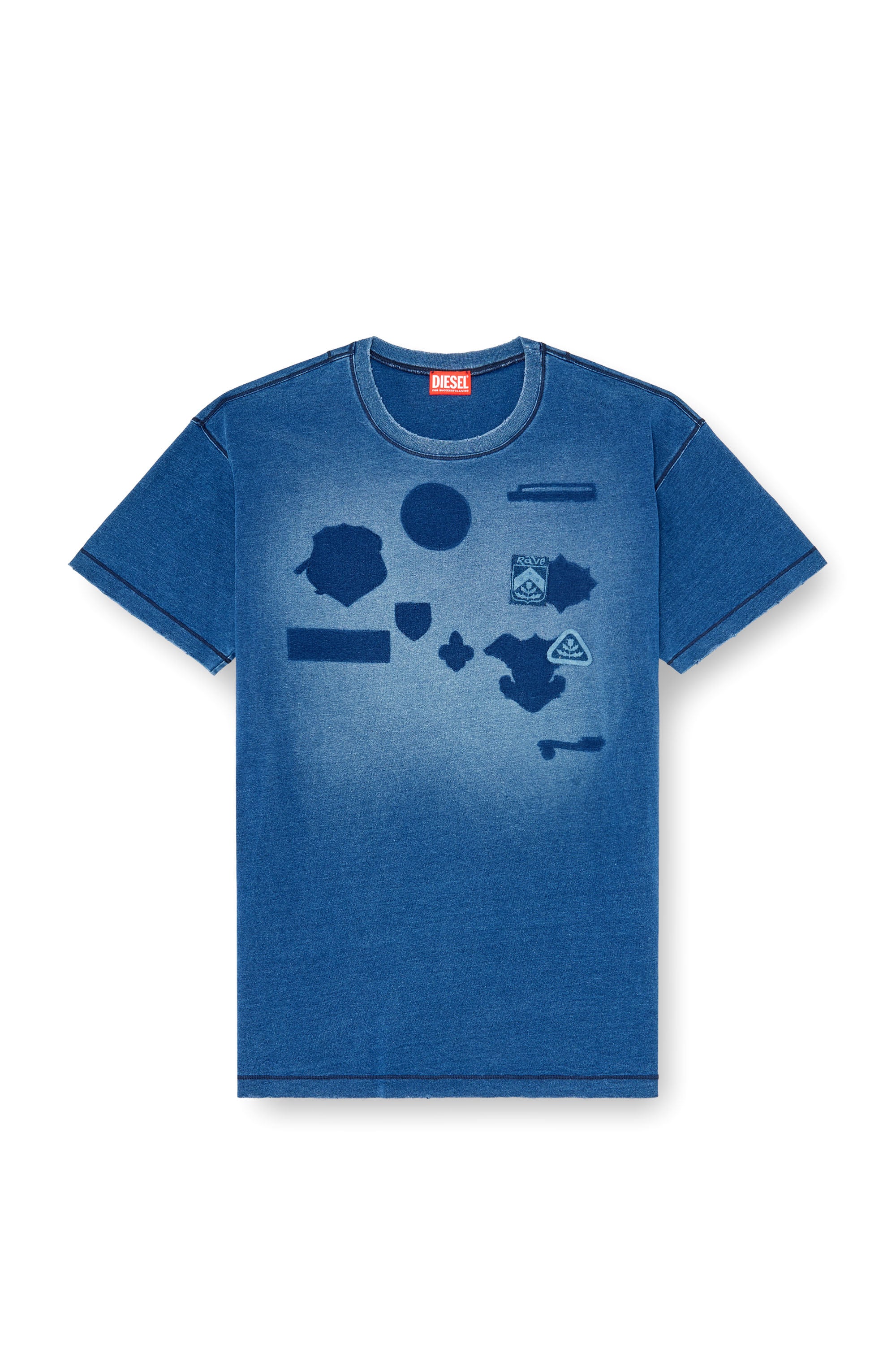 Diesel - T-NOX, Male's Tシャツ in ミディアムブルー - 3