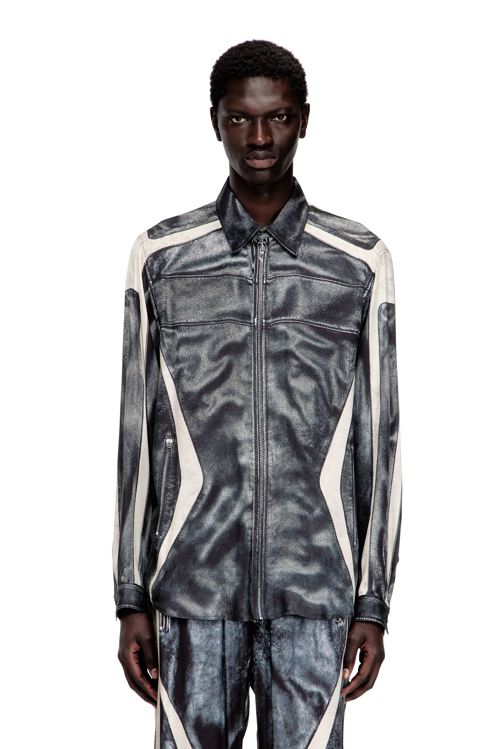 Diesel - S-SIMPLY-BMCZ, Male's シャツ in ブラック/ホワイト - 1