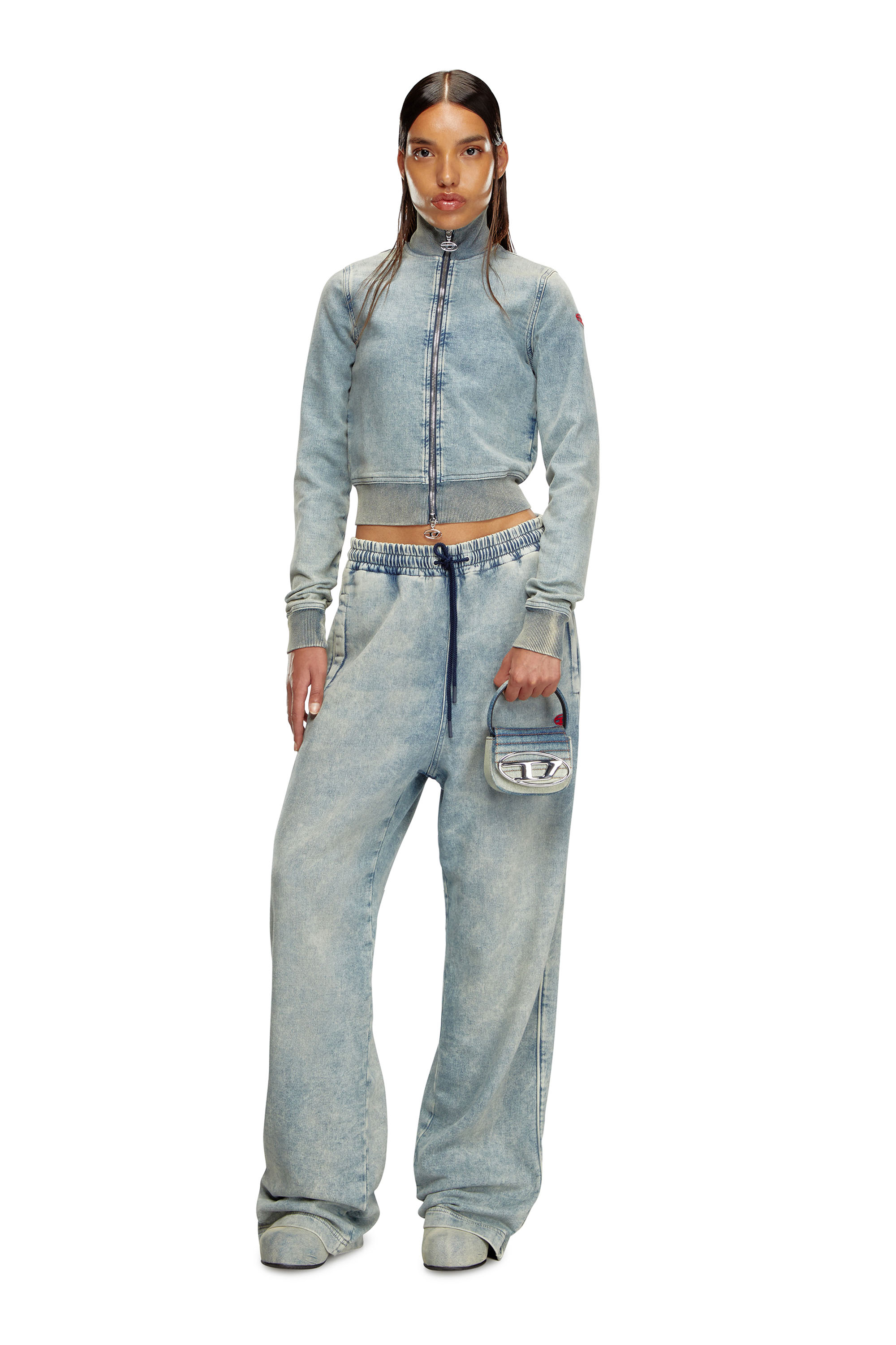 Diesel - 1DR XS, Female's デニムショルダーバッグXS in ブルー/ホワイト - 6