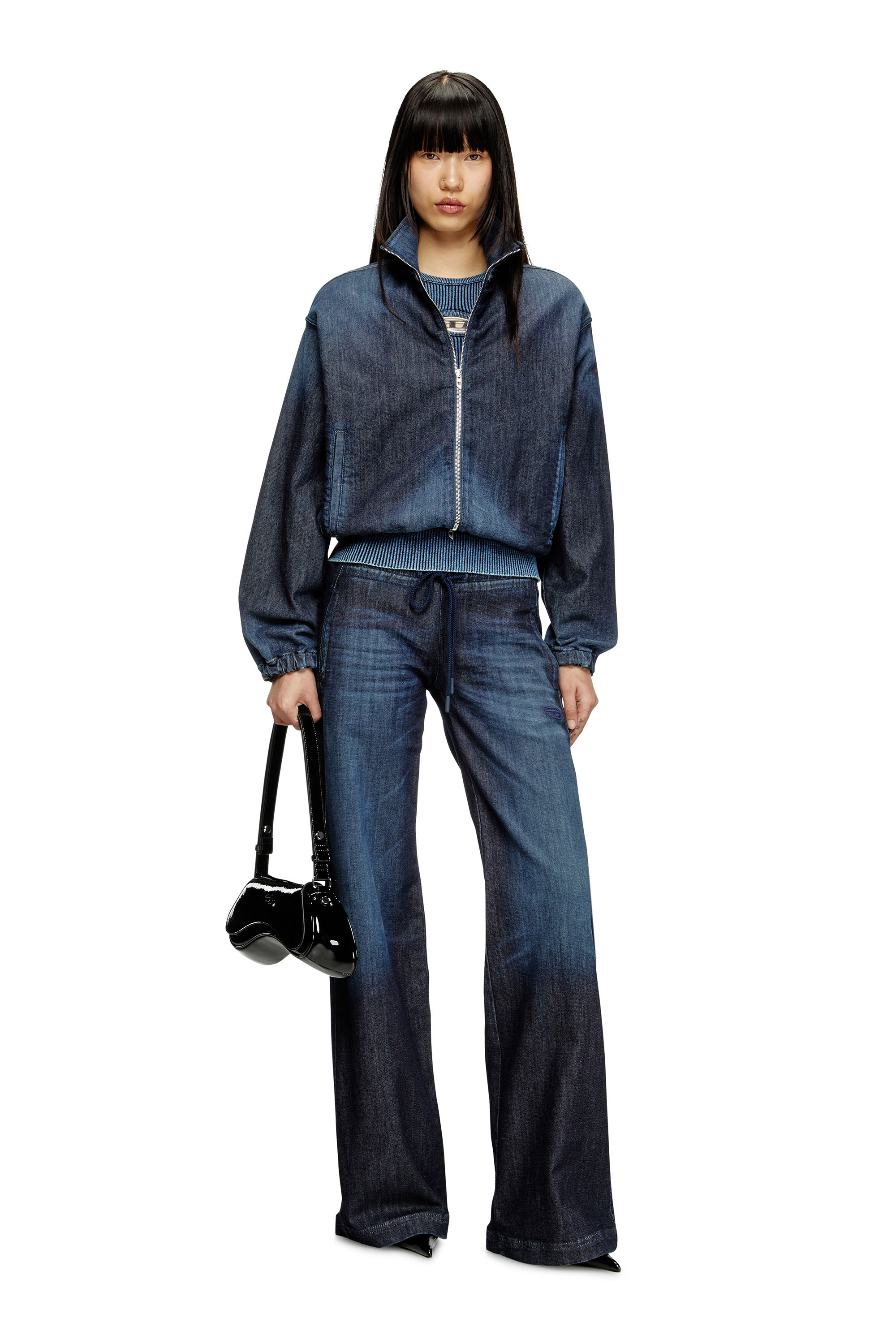 Diesel - DE-SANDERZ JOGG, Female's High-neck JoggJeans jacket in ダークブルー - 1