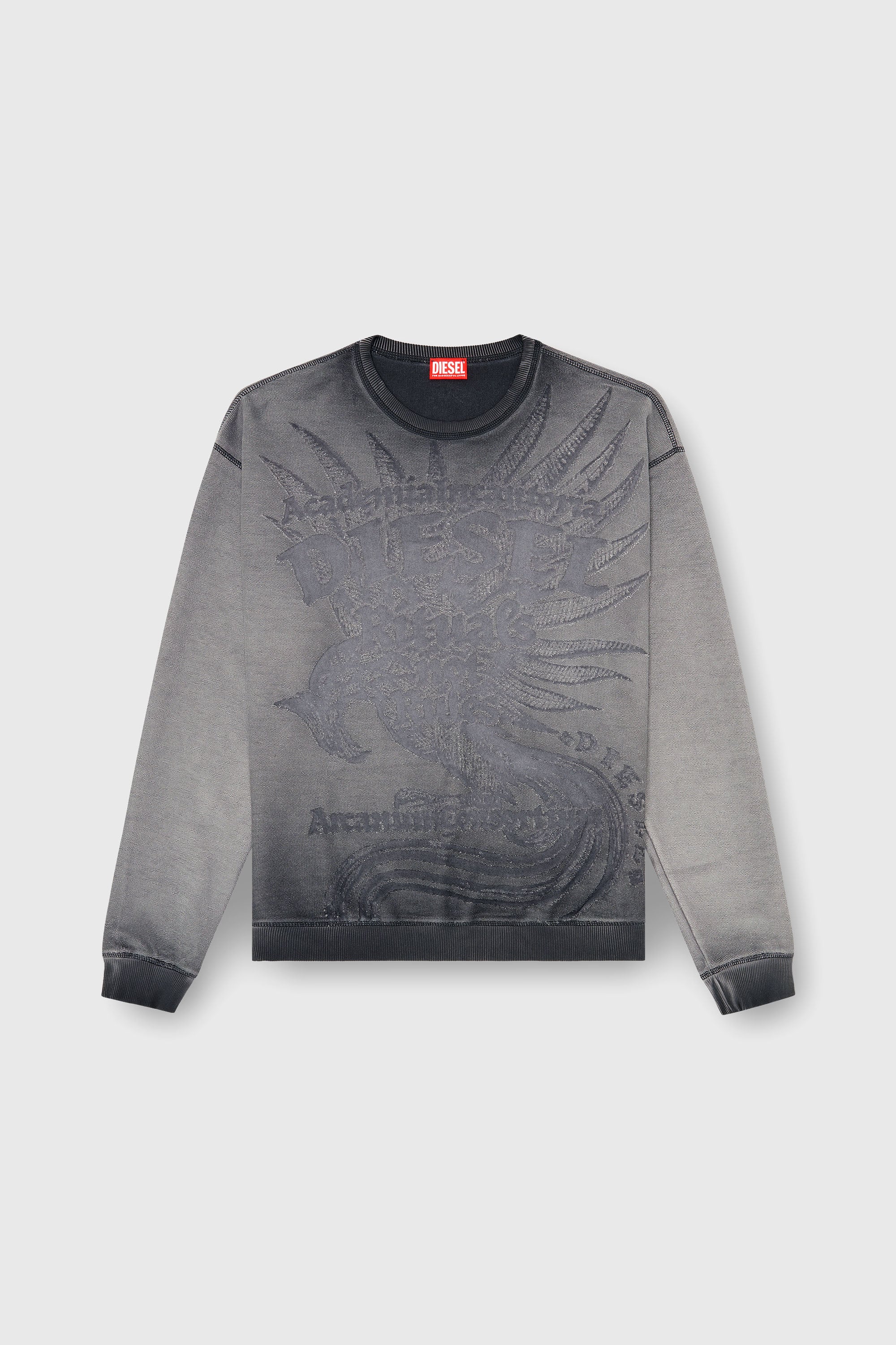 Diesel - S-ARON-RAW, Male's プルオーバースウェット in ダークグレー - 2