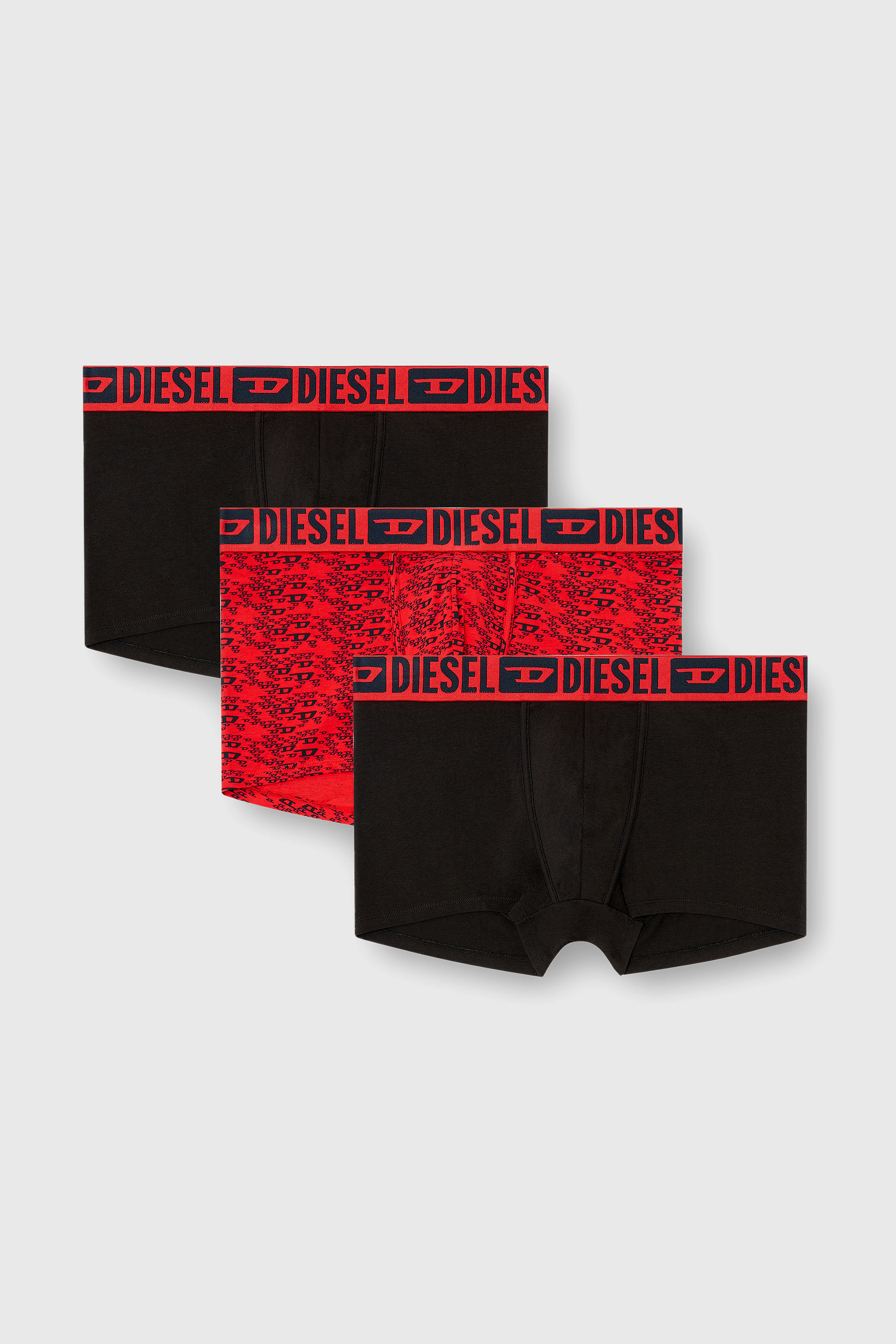 Diesel - MIKE-D-CORE-3PACK, Male's ボクサーパンツ 3枚パック in ブラック/レッド - 1