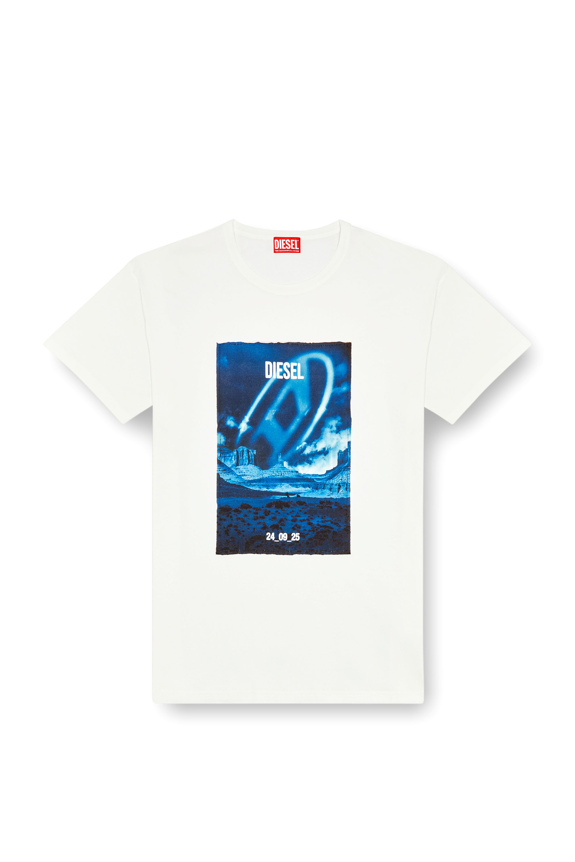 Diesel - T-BOXT-Q16, Male's Long-sleeve T-shirt with printed patch in ホワイト - 3