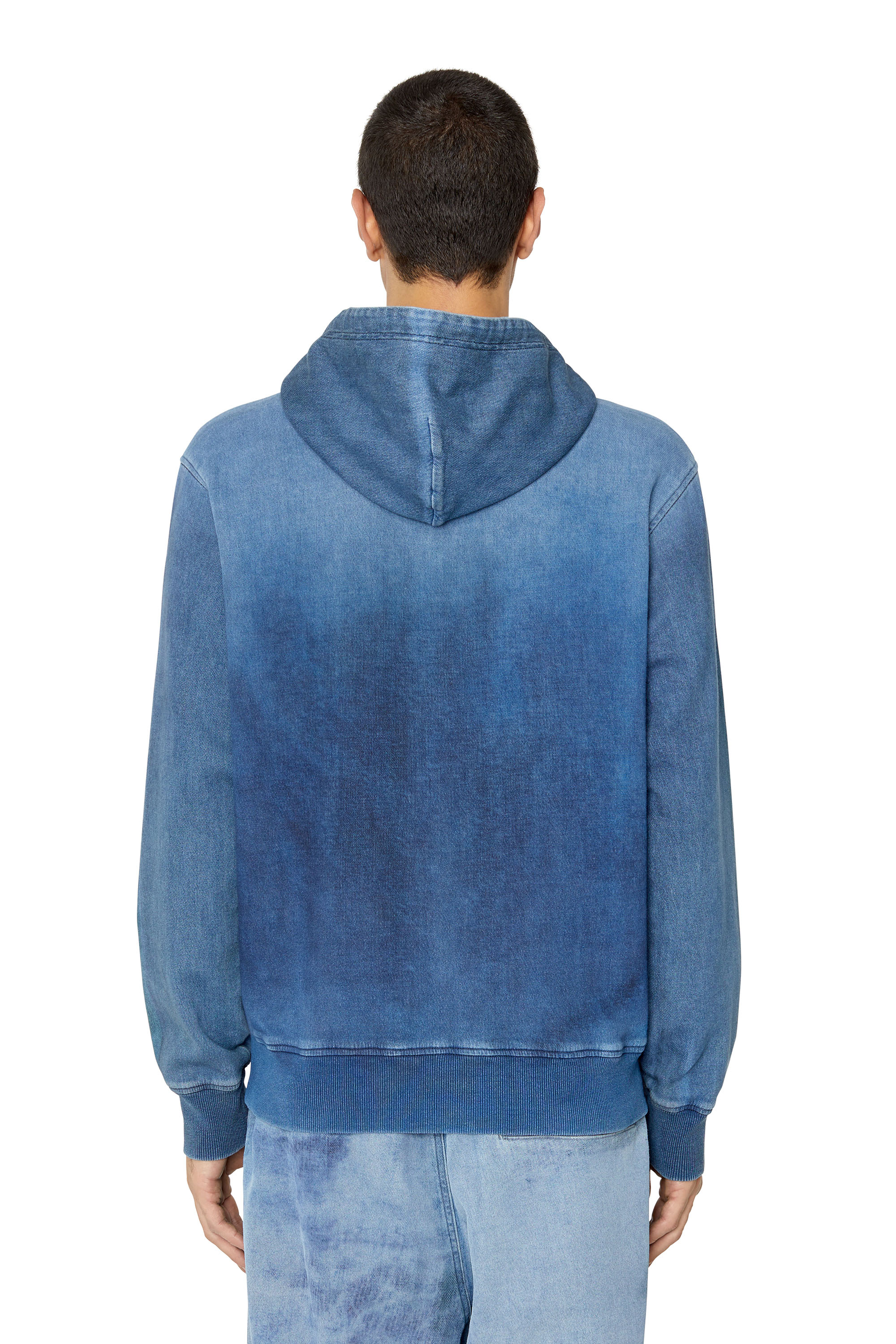 Diesel - D-GIR TRACK DENIM HOODIE, ミディアムブルー - Image 2