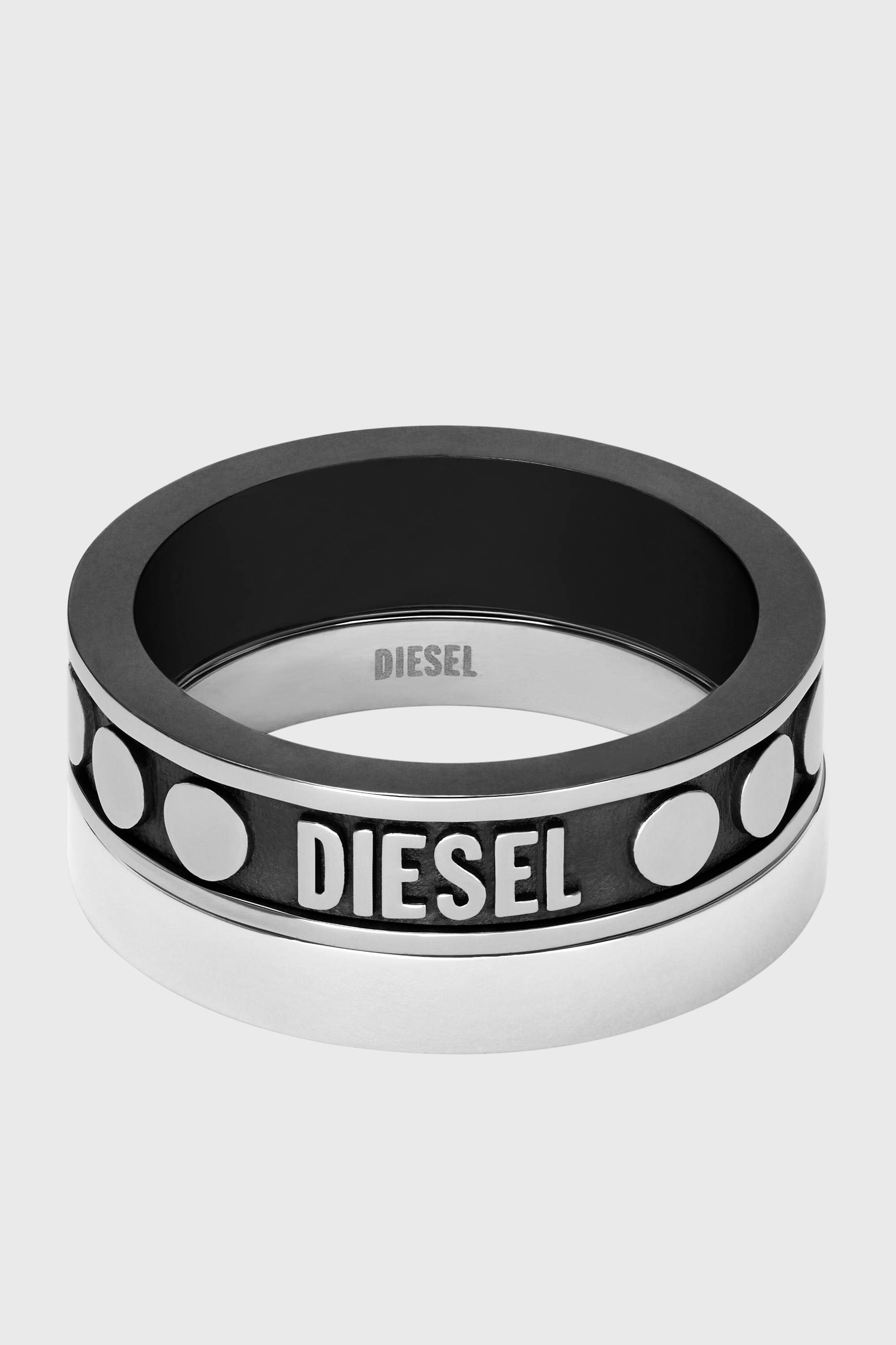 Diesel - DX1170, Male's リング in シルバー/ブラック - 2