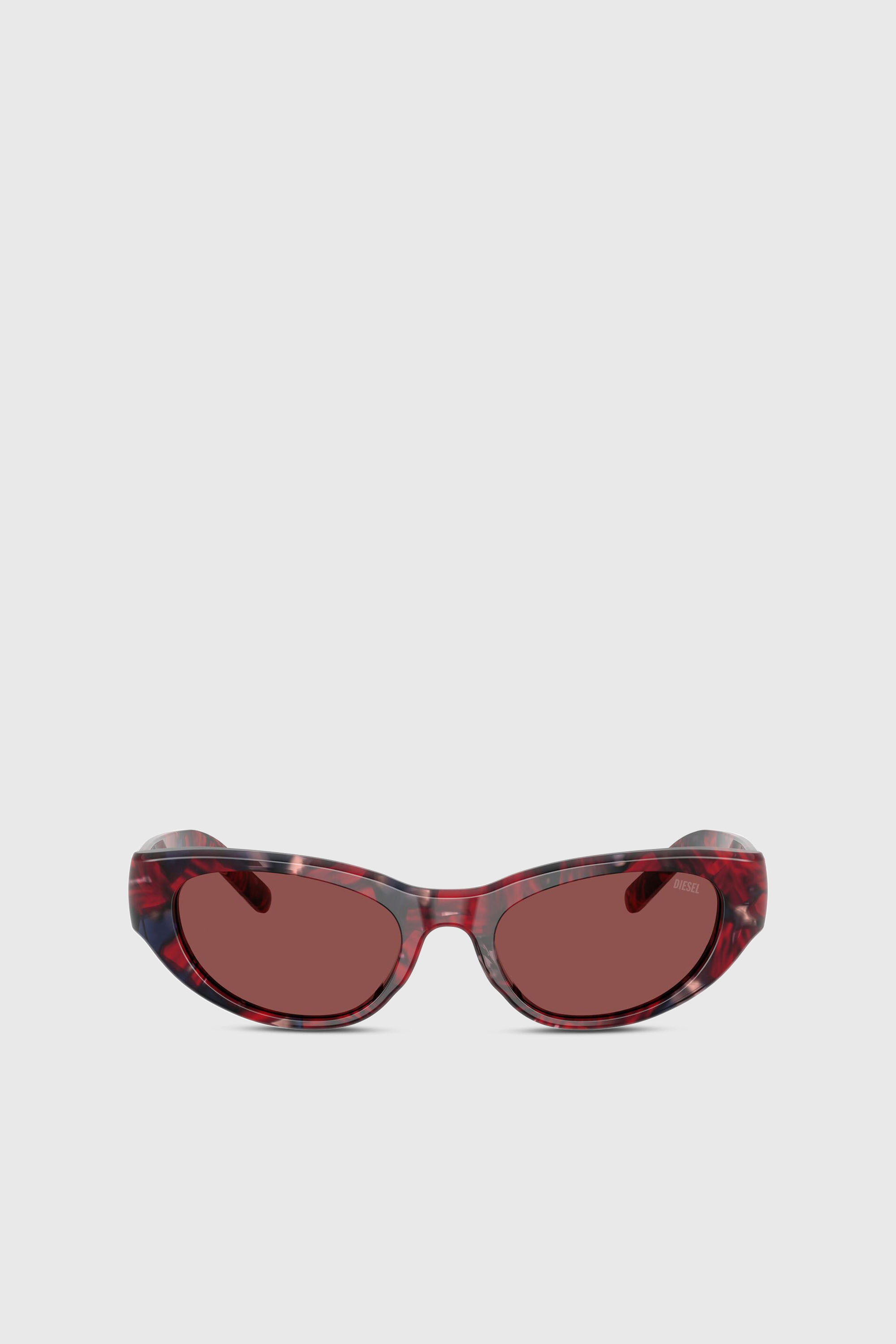 Diesel - 0DL2010U, Unisex's Cat-eye style sunglasses in レッド/ブラウン - 1