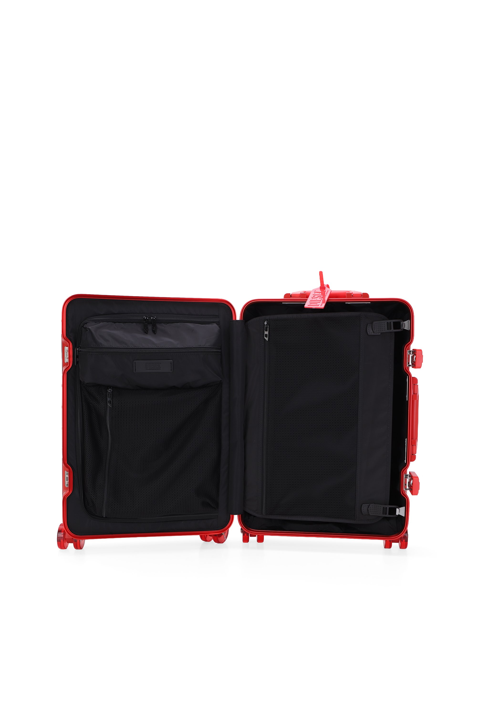 Diesel - DIESEL ALUMINUM TROLLEY- DSL002, Unisex's Aluminum Carry-On Luggage 20" in レッド - 4