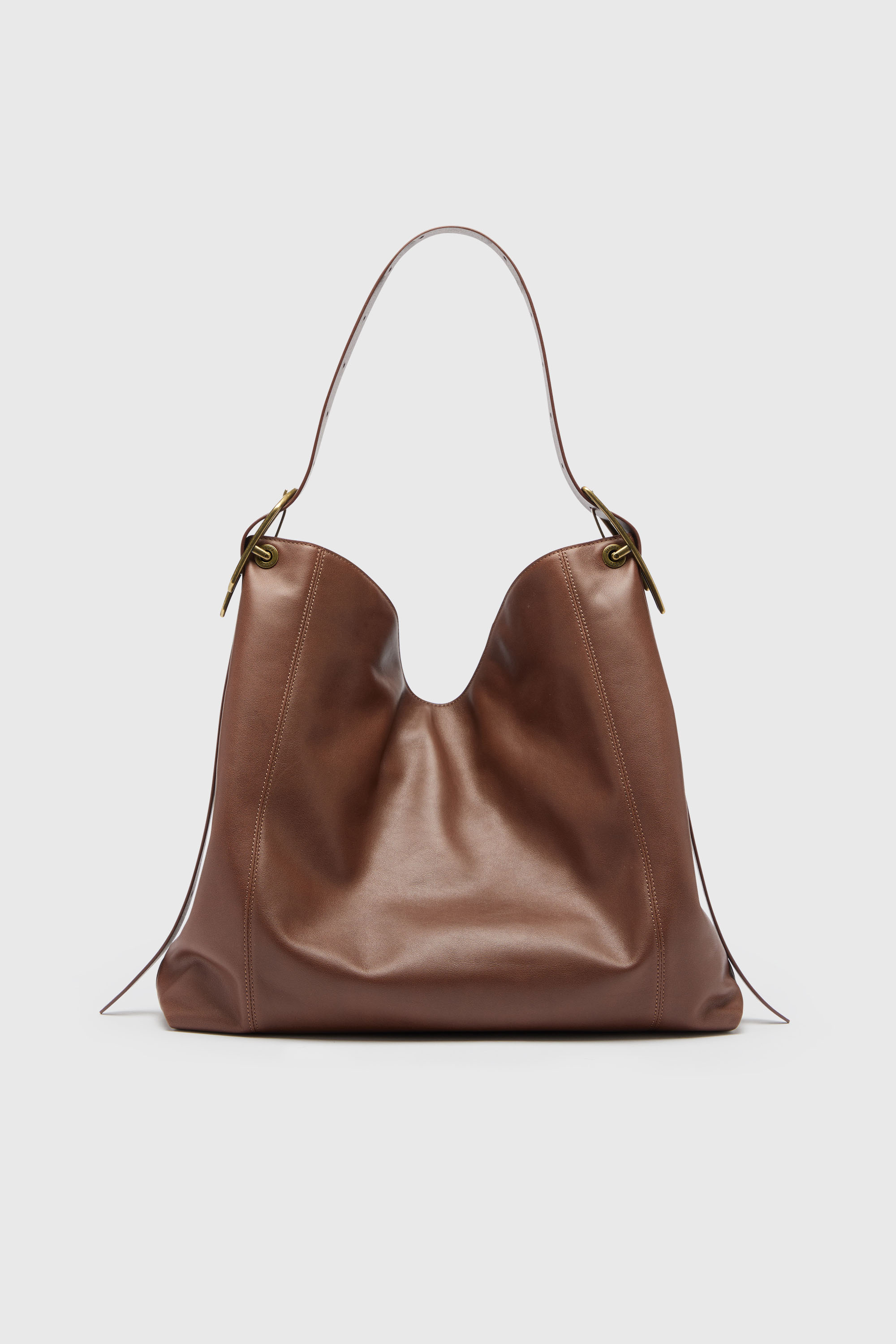 Diesel - D-LINE HOBO L, Female's D-Line-Hobo bag in leather in ダークブラウン - 3
