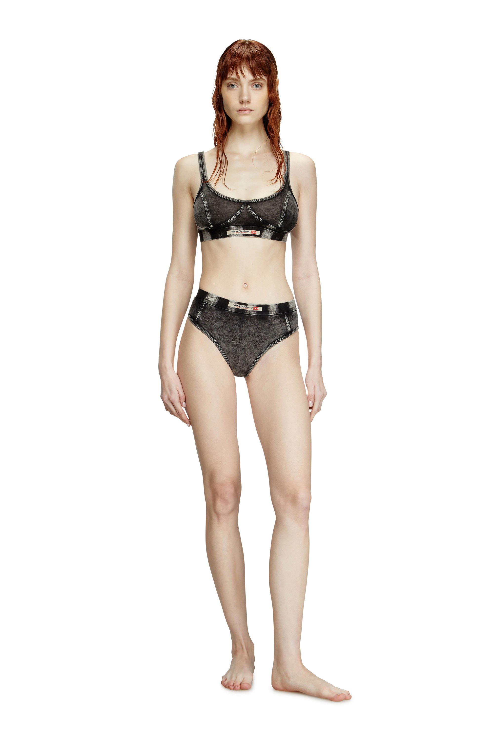 Diesel - HIPSTER-DNM, Female's Hipster briefs in denim-effect jersey in ブラック - 1