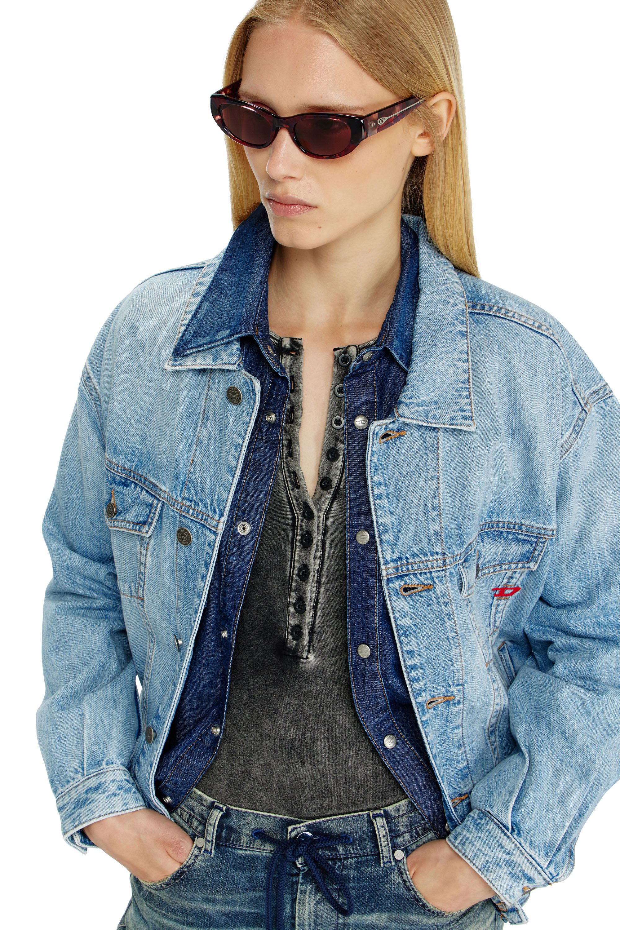 Diesel - 0DL2010U, Unisex's Cat-eye style sunglasses in レッド/ブラウン - 4