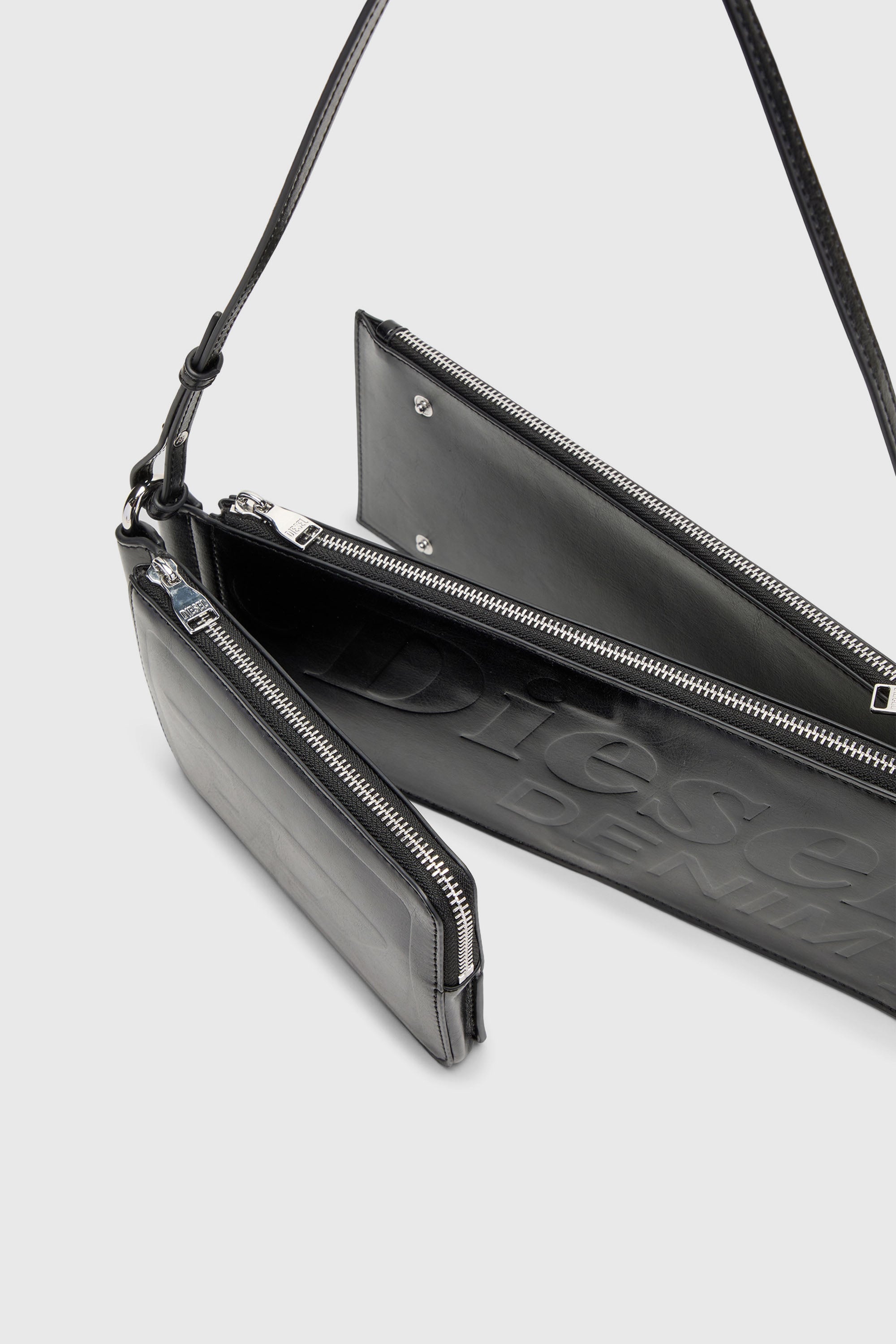 Diesel - FLAG-D SHOULDER BAG X, Unisex's Flag-D-Modular logo-embossed shoulder bag in ブラック - 6