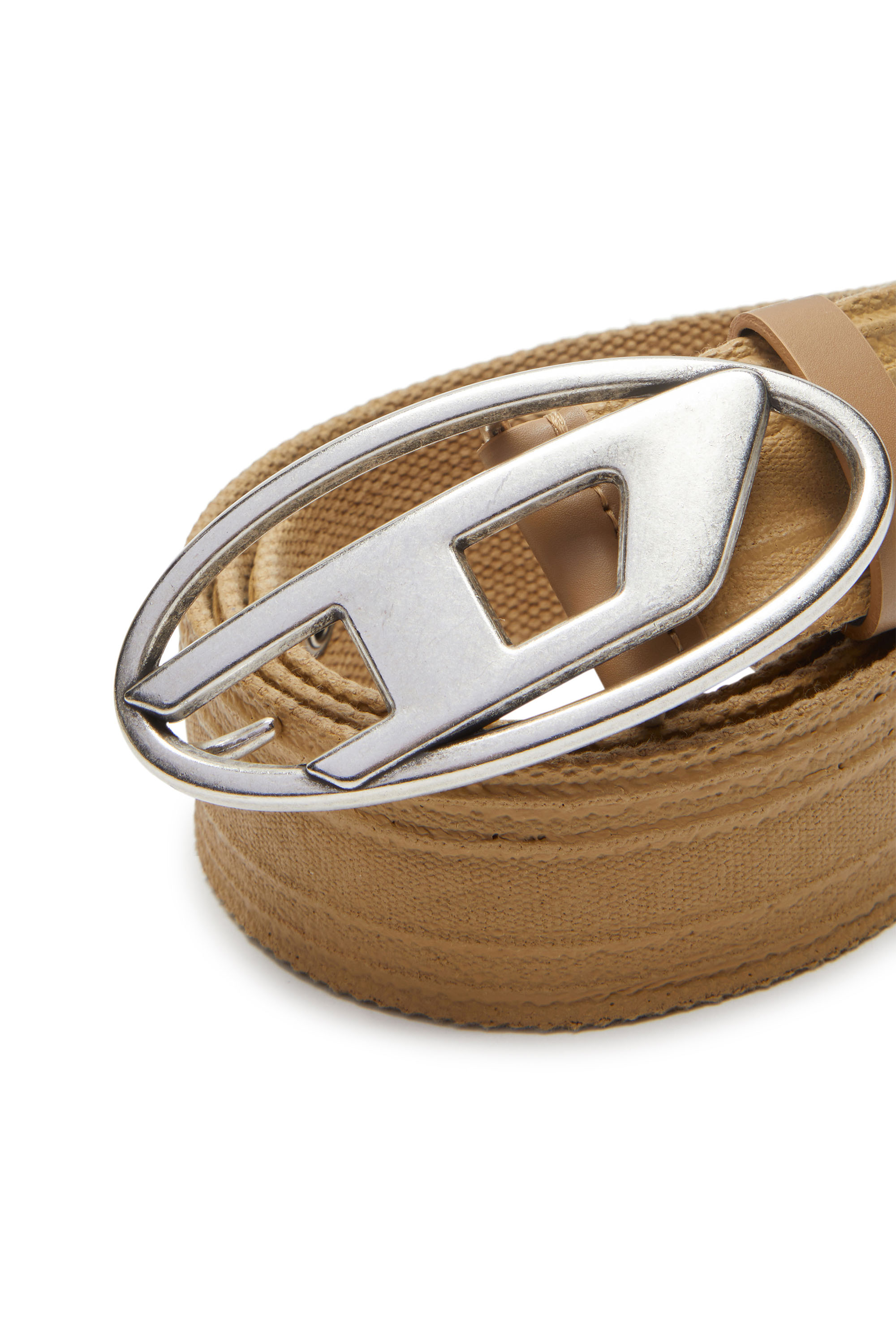 Diesel - B-1DR TAPE, Male's Tape belt in waxed cotton in Brown - 3