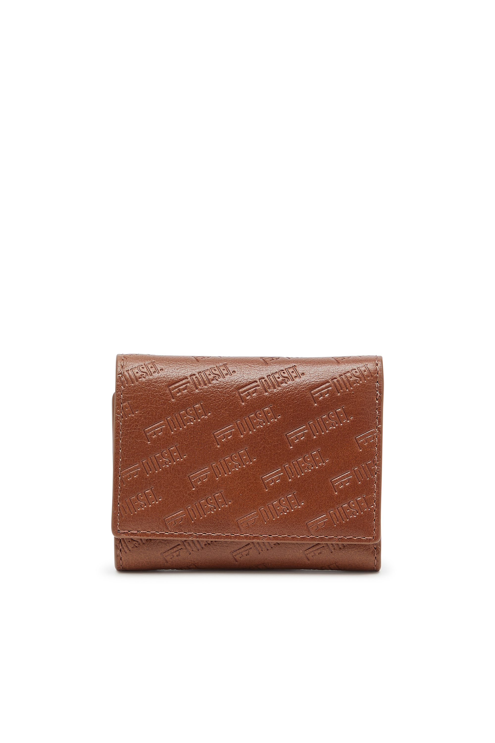 Diesel - MONOGRAM TRI-FOLD COIN S 3D, Male's 三つ折りウォレット in ブラウン - 1