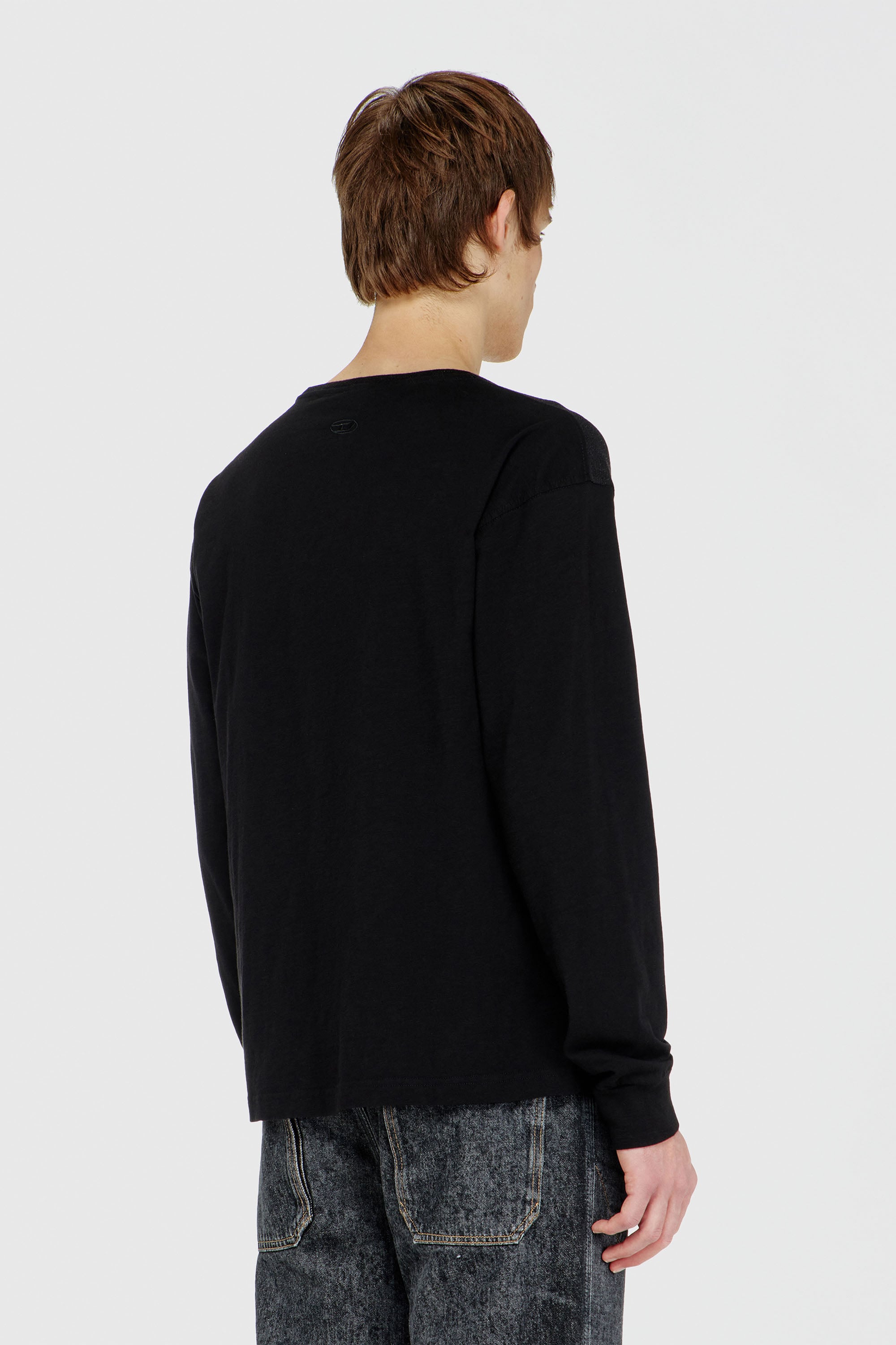 Diesel - T-ANS-LS-V, Male's 長袖Tシャツ in ブラック - 4