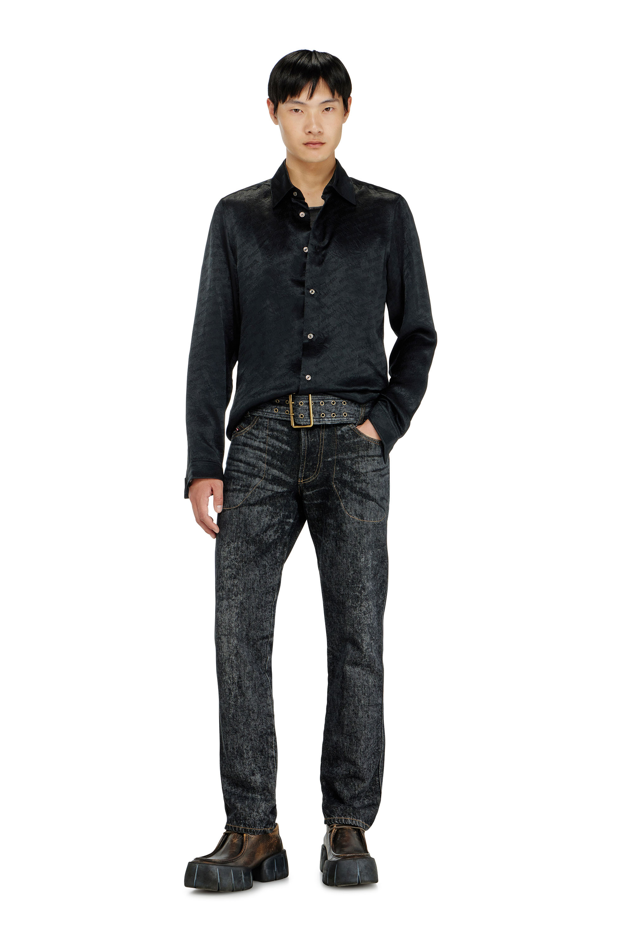 Diesel - S-KINNY-EFBZ, Male's シャツ in ブラック - 2