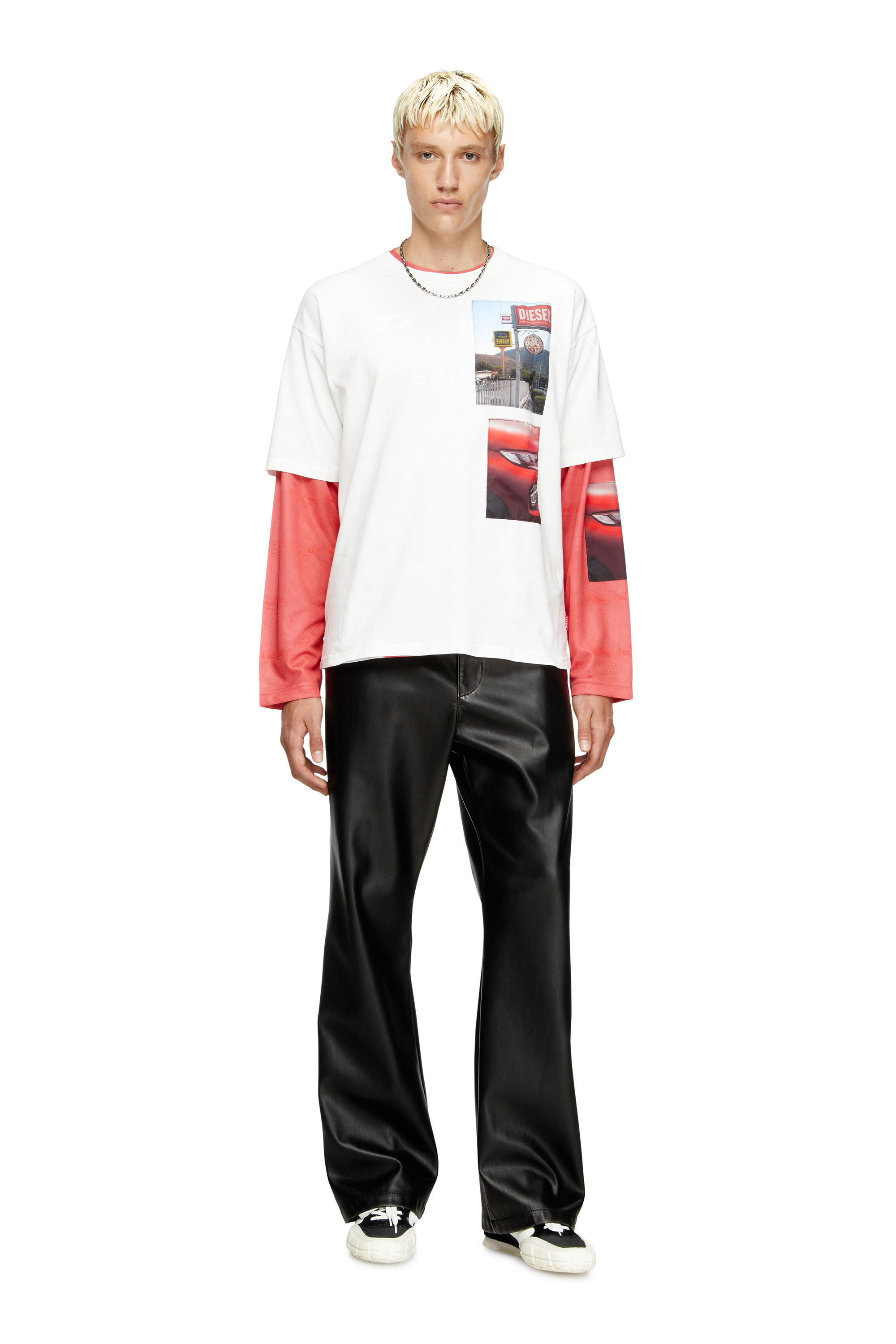 Diesel - T-BOXT-T3, Male's T-shirt with logo photo patches in ホワイト - 2