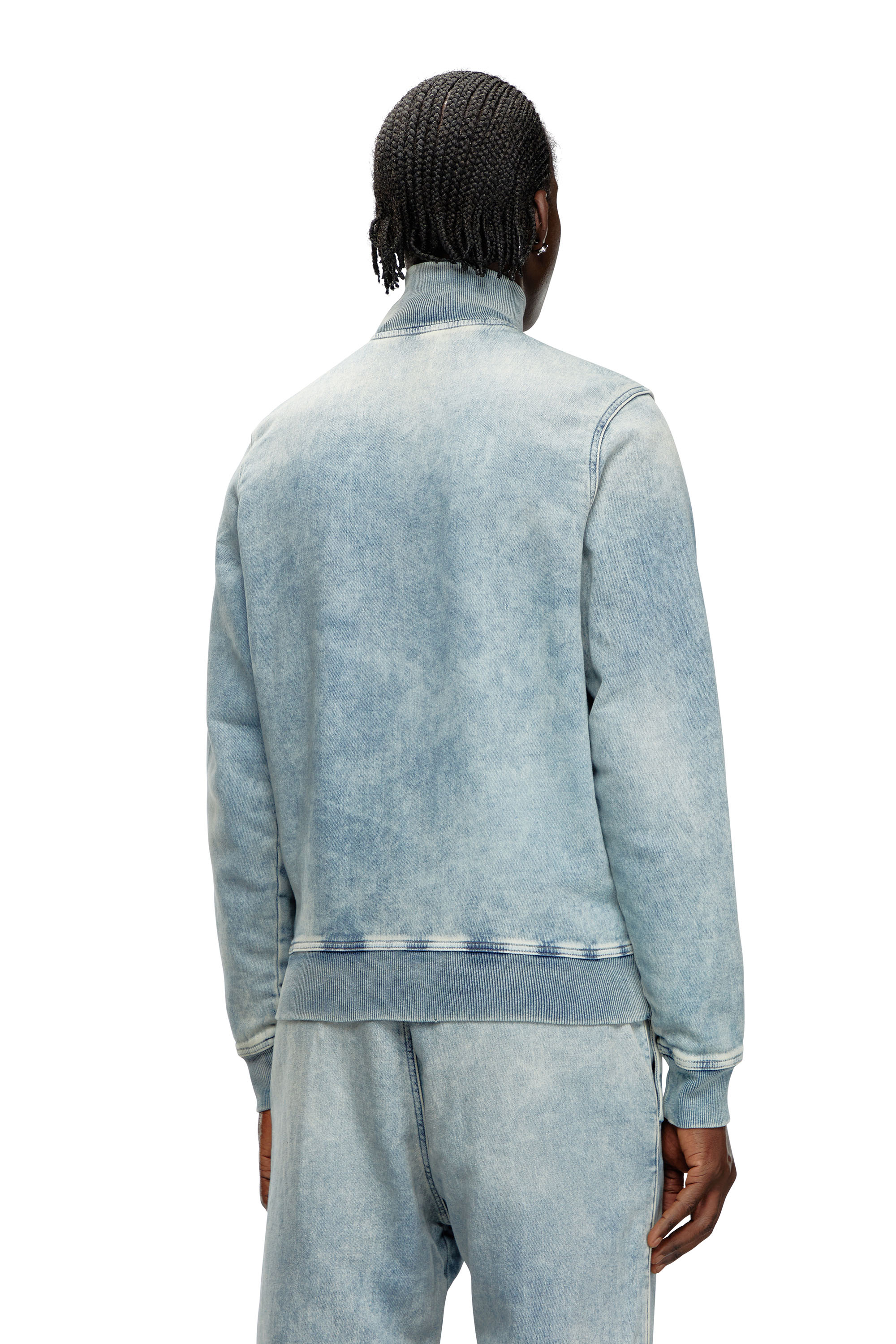 Diesel - D-BUZEE TRACK, Unisex's Zip-up sweater in Track Denim in ライトブルー - 4