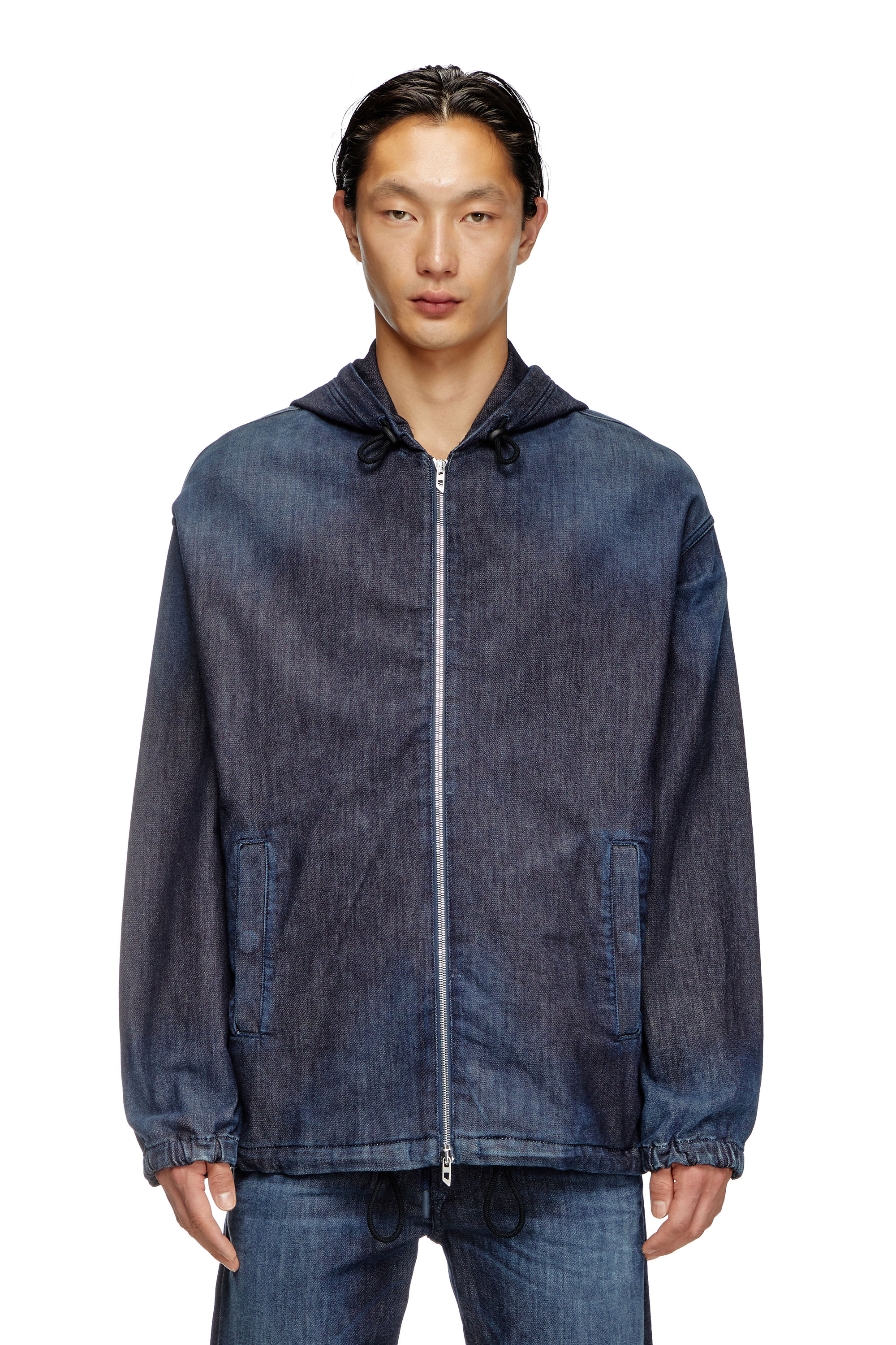 Diesel - D-WYNNY JOGG, Male's Hooded JoggJeans jacket in ダークブルー - 3
